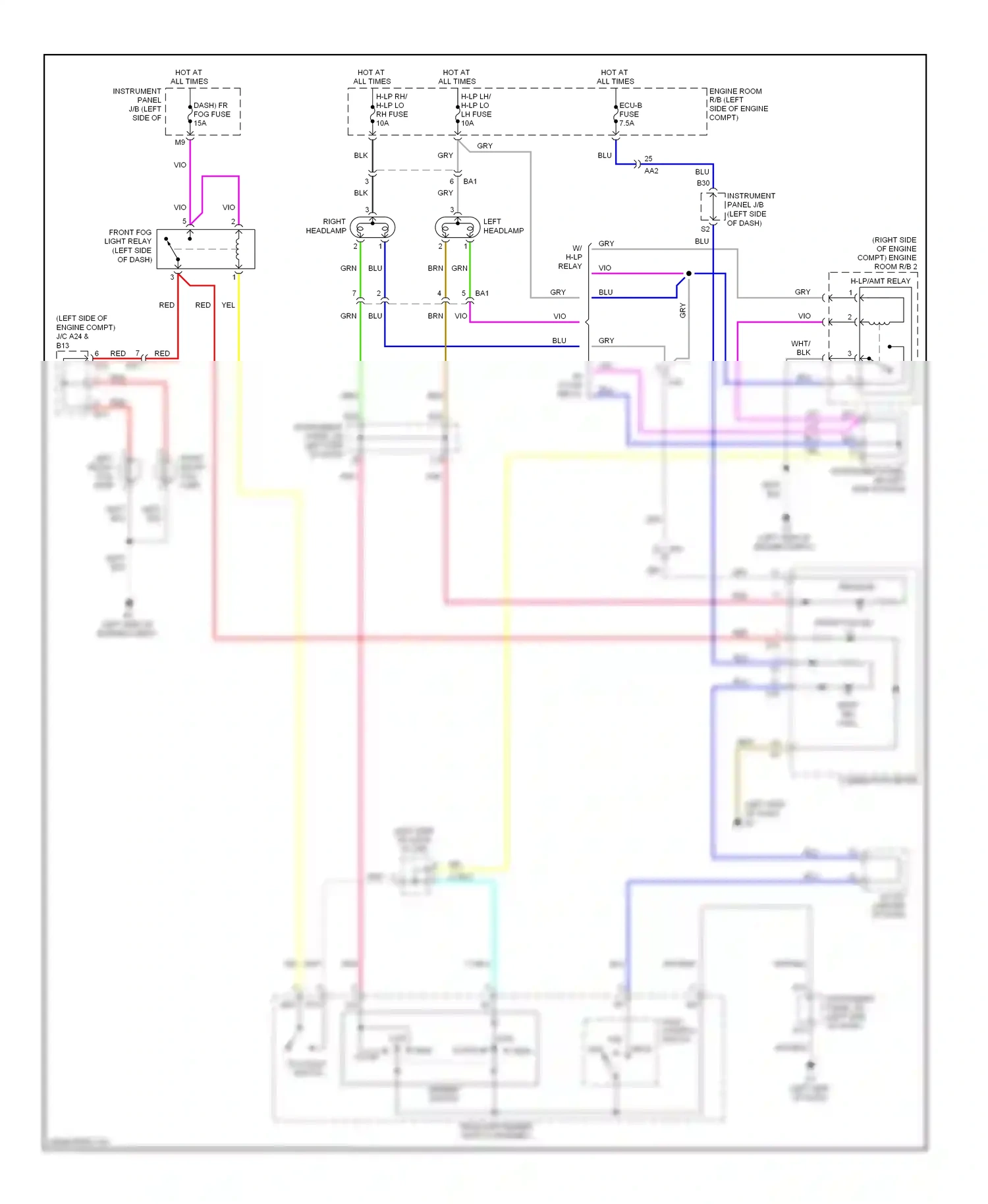 Wiring diagram light control switch for Toyota Yaris III (2010-2014) (5 of 6)