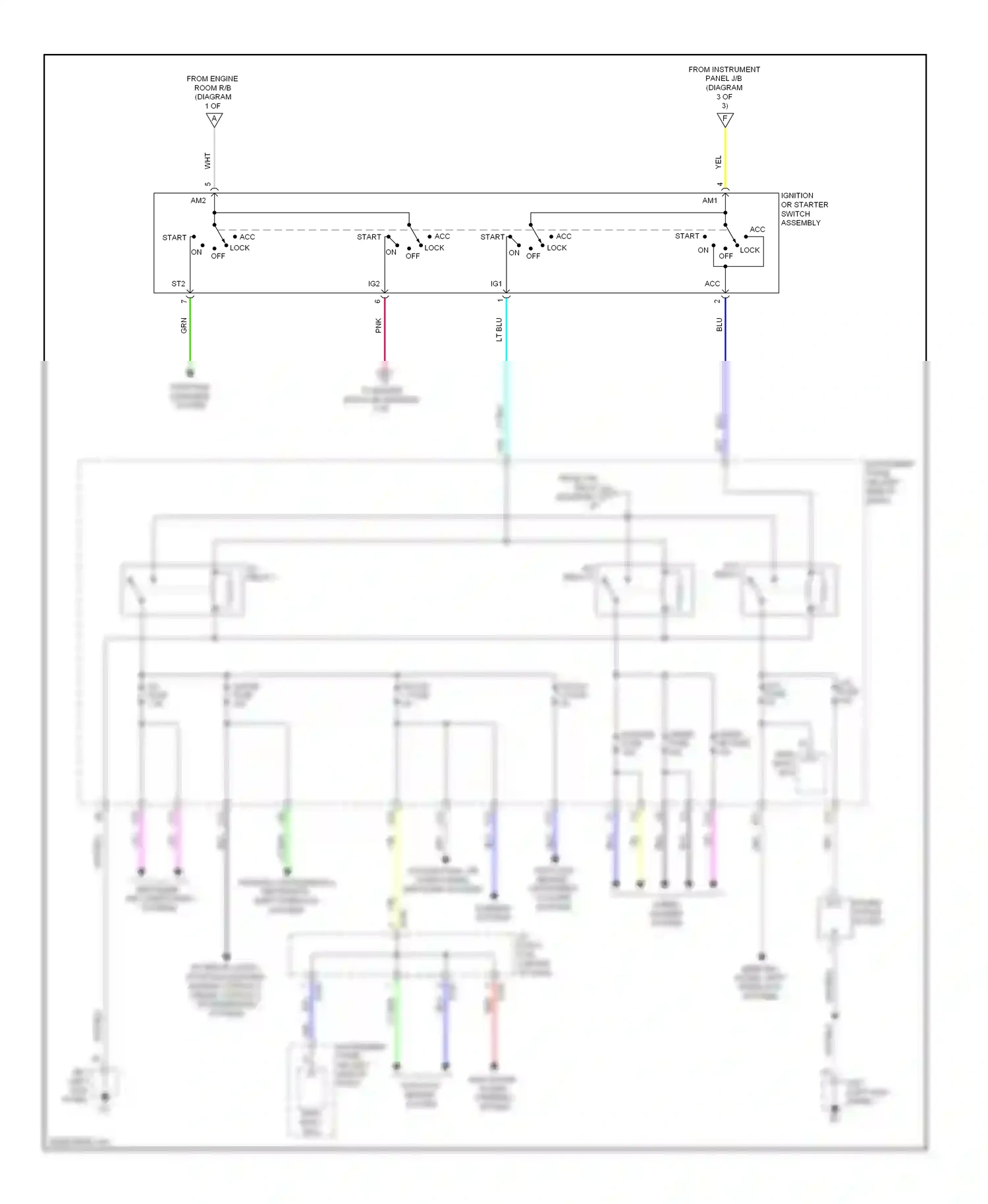 Wiring diagram mirrors, sound, shift interlock systems for Toyota Yaris III (2010-2014) (1 of 1)