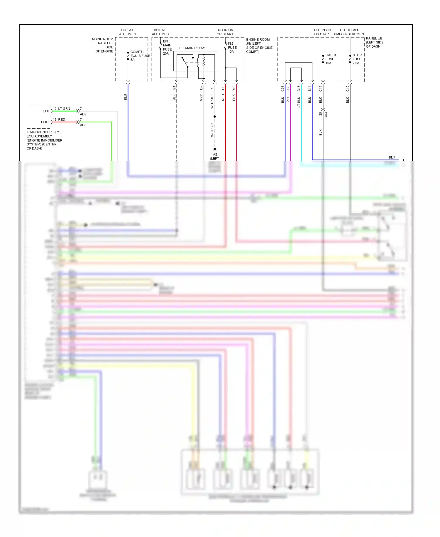 Wiring diagram stop light switch assembly for Toyota Yaris III (2010-2014) (6 of 7)