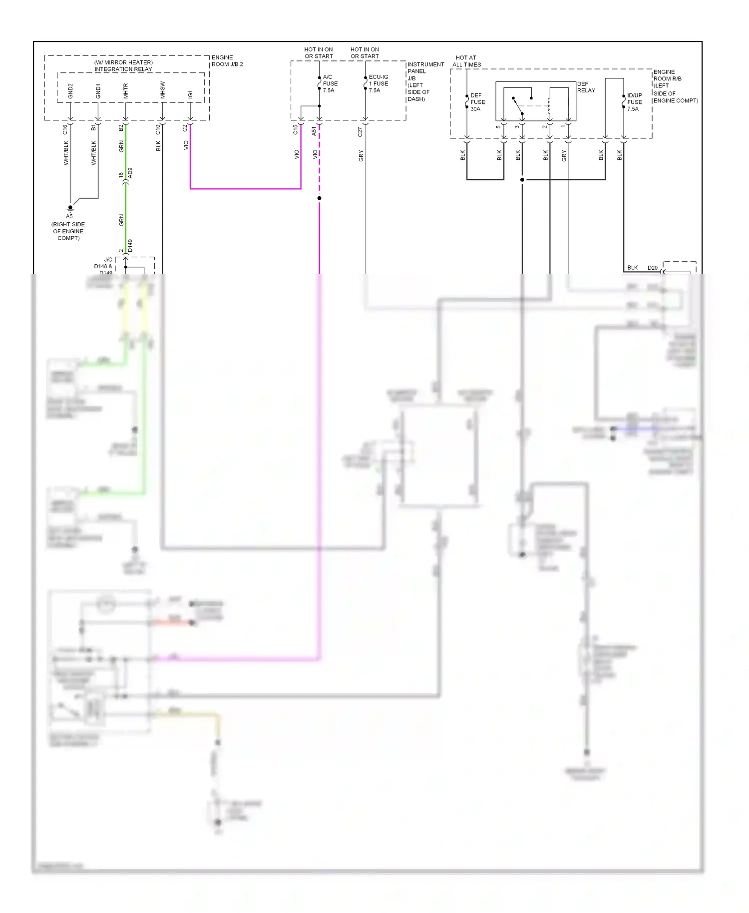 Wiring diagram timer circuit for Toyota Yaris III (2010-2014) (1 of 2)
