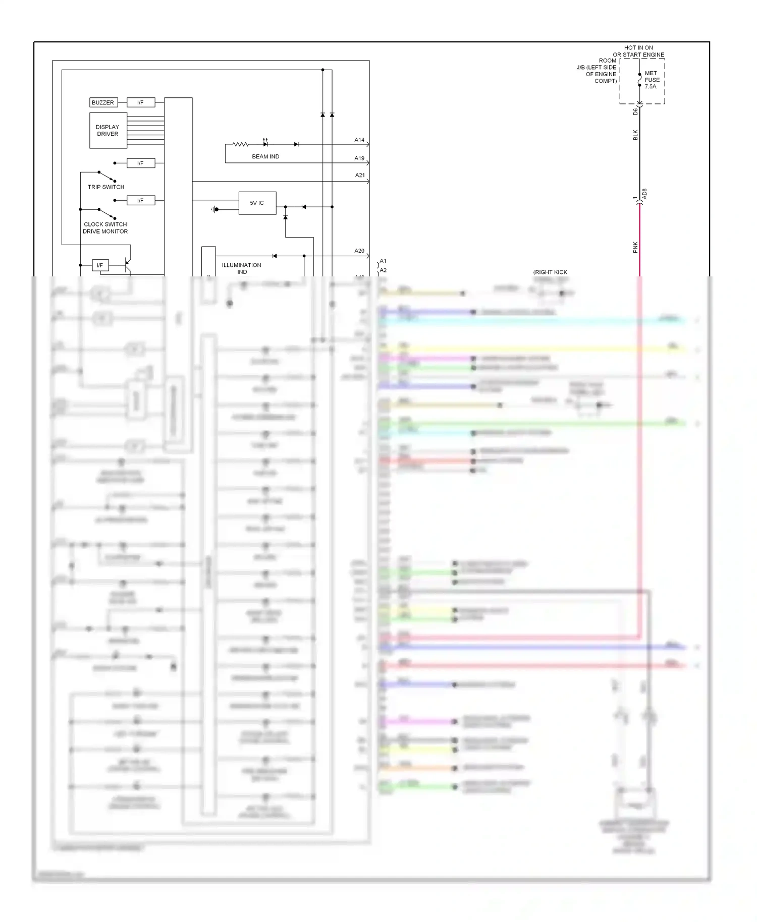 Wiring diagram warning systems for Toyota Yaris III (2010-2014) (1 of 1)