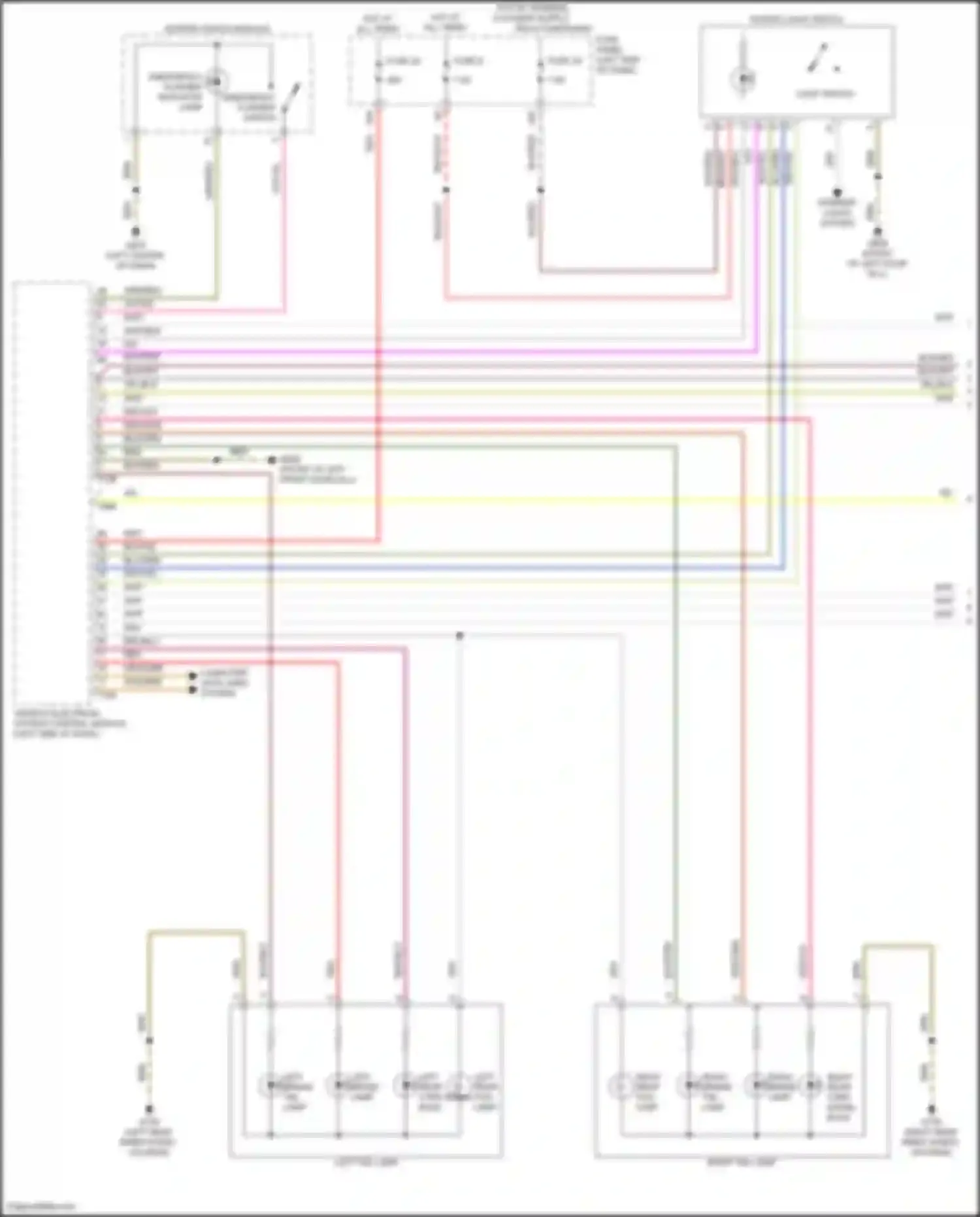 Wiring diagram emergency flasher indicator lamp for Volkswagen Atlas Cross Sport I (2019-2023) (1 of 1)
