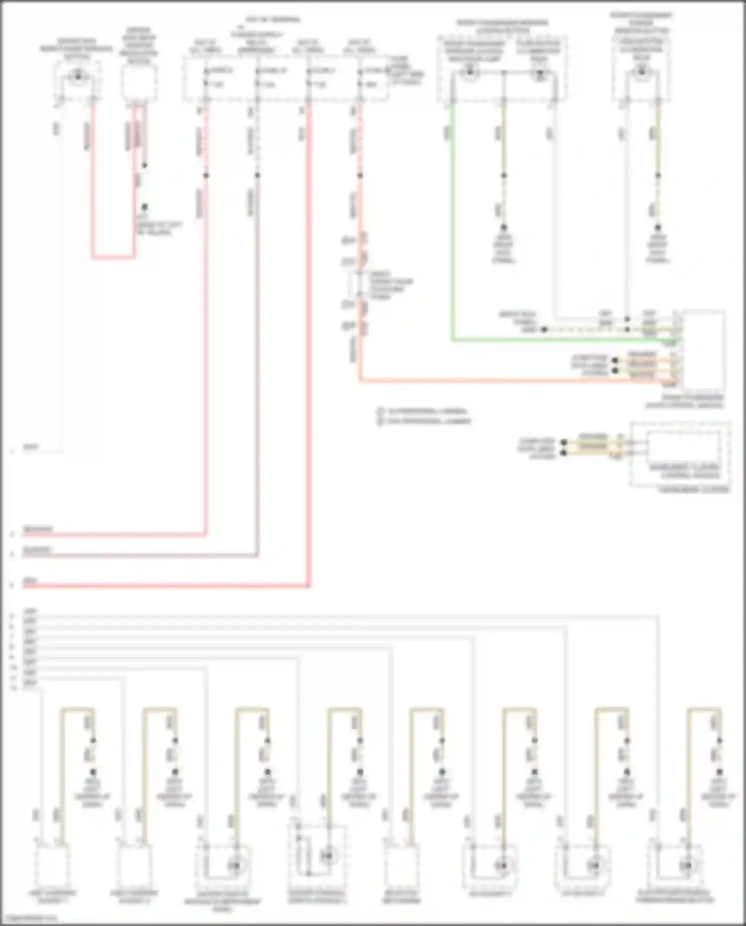 Wiring diagram front passenger interior locking indicator lamp for Volkswagen Atlas Cross Sport I (2019-2023) (2 of 3)