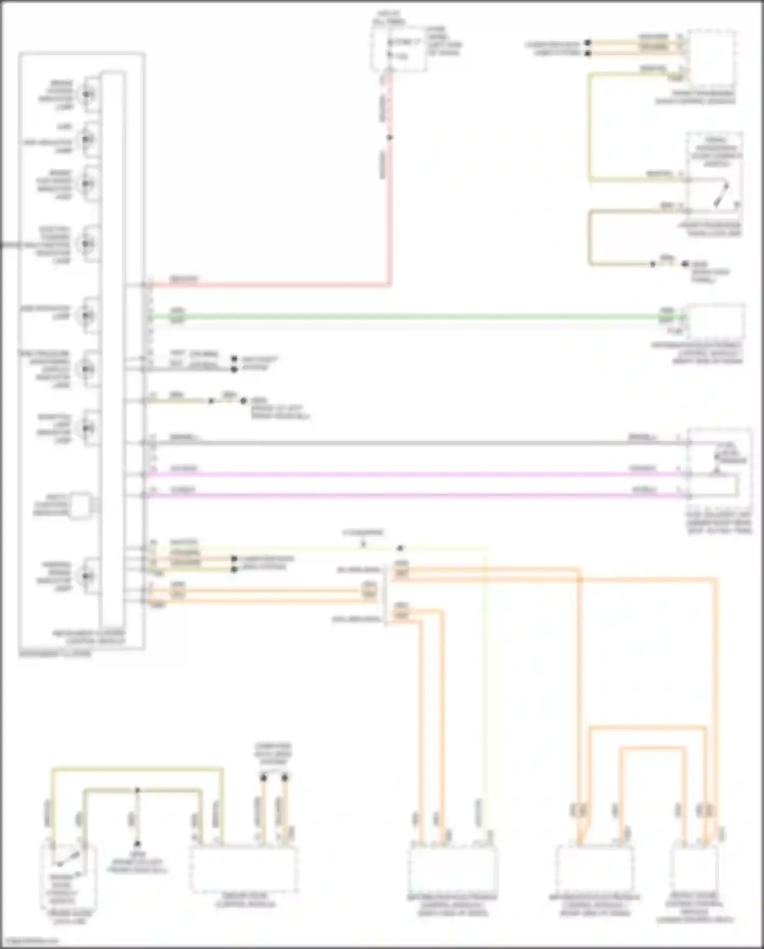 Wiring diagram tire pressure monitoring display indicator lamp for Volkswagen Atlas Cross Sport I (2019-2023) (1 of 1)