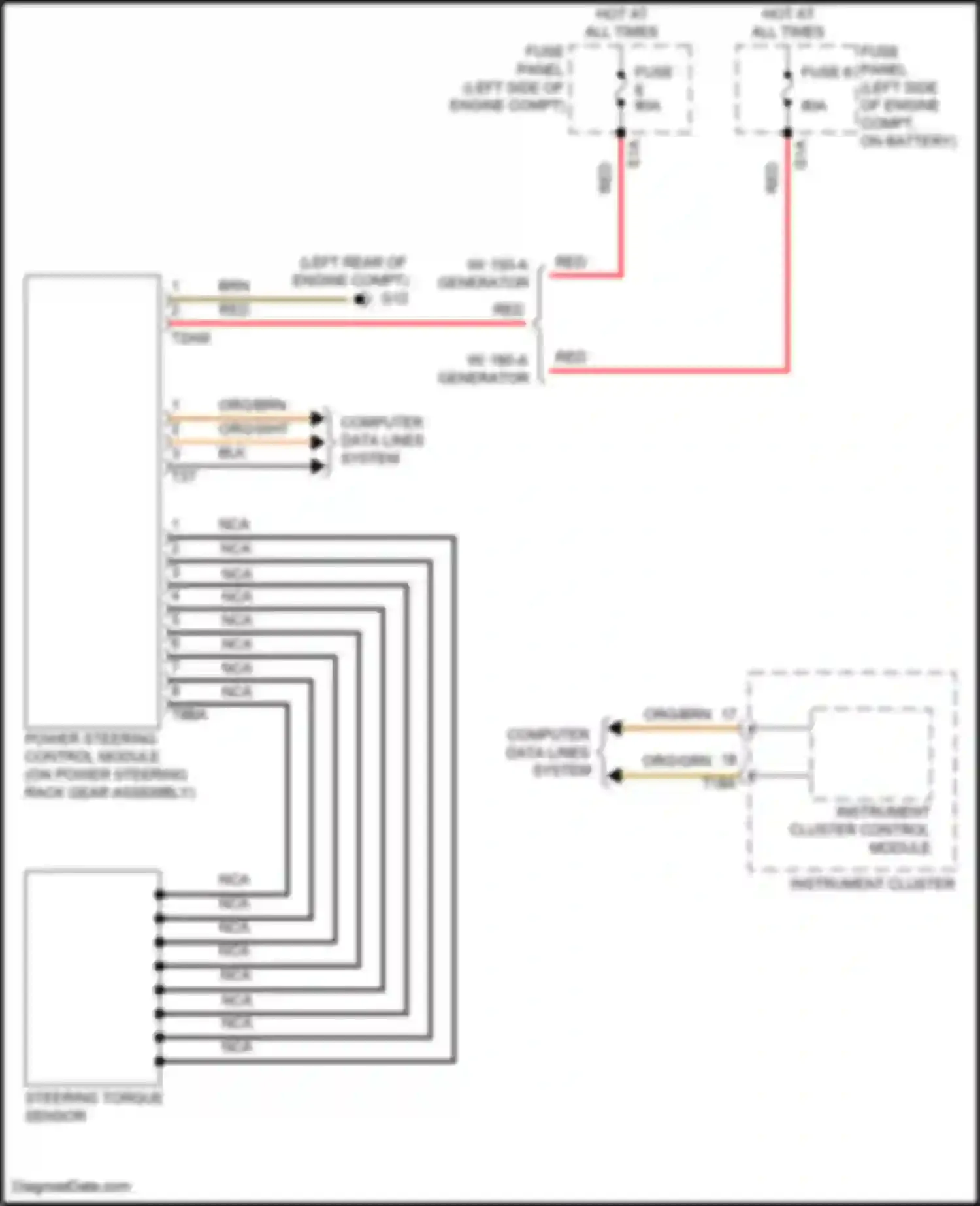 Atlas Volkswagen I facelift (2020-2023): Electronic power steering circuit