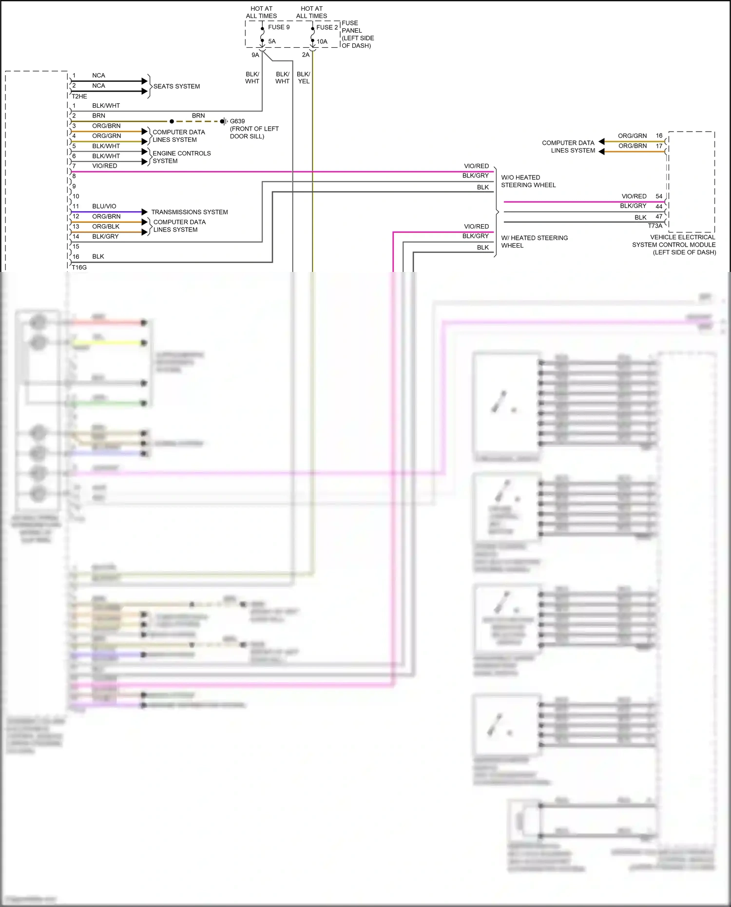 Volkswagen Atlas I (2017-2020) multi-function indicator selection switch wiring diagram  (1 of 1)