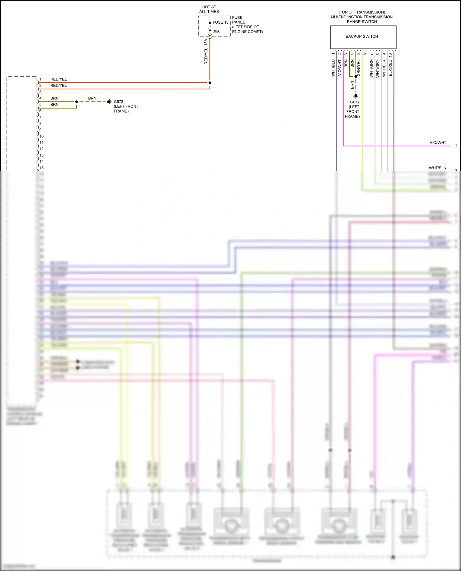 Volkswagen Atlas I (2017-2020) multi-function transmission range switch wiring diagram  (1 of 6)