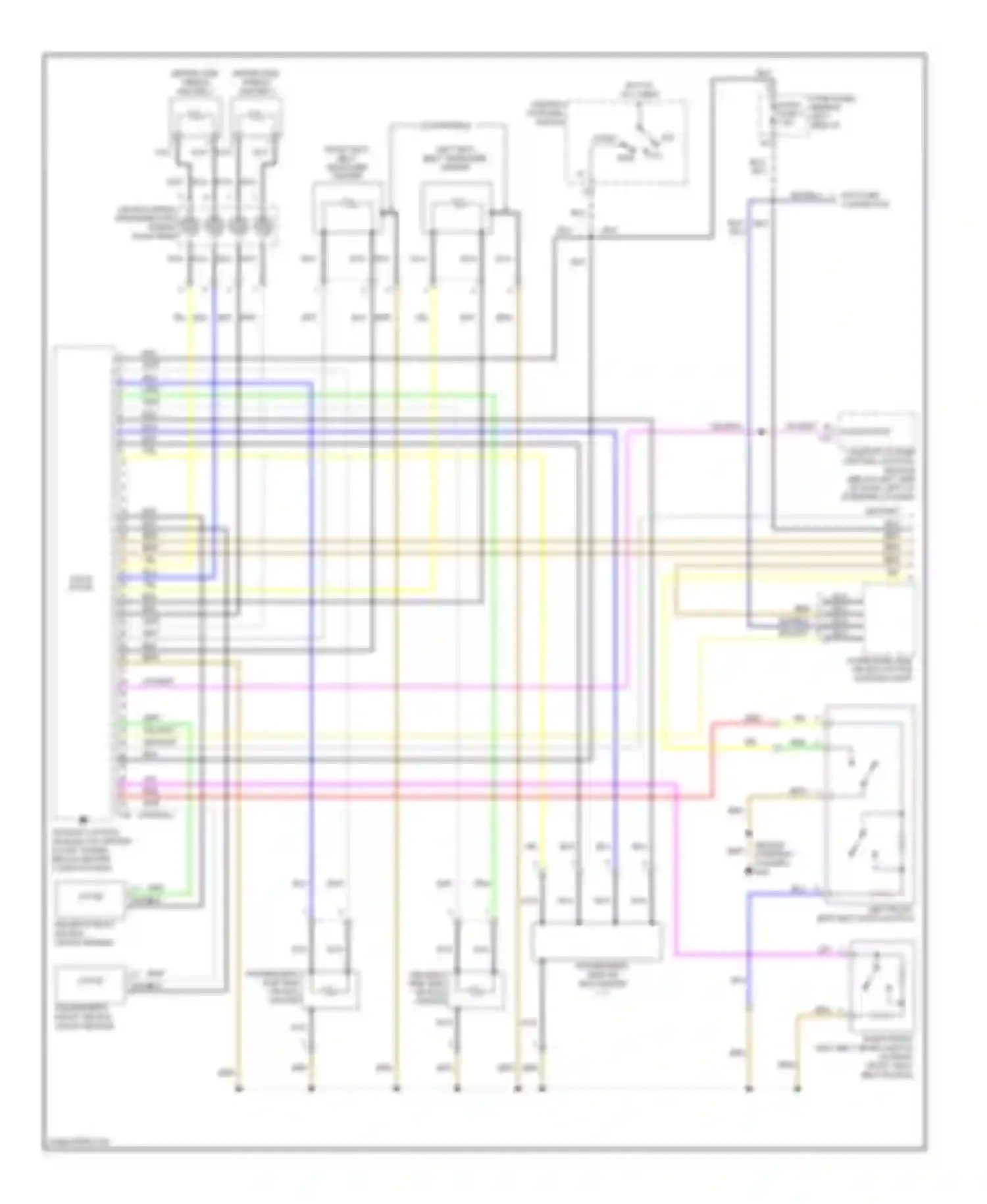 Beetle Volkswagen A4 facelift (2005-2011): Supplemental restraints circuit (1 of 2)
