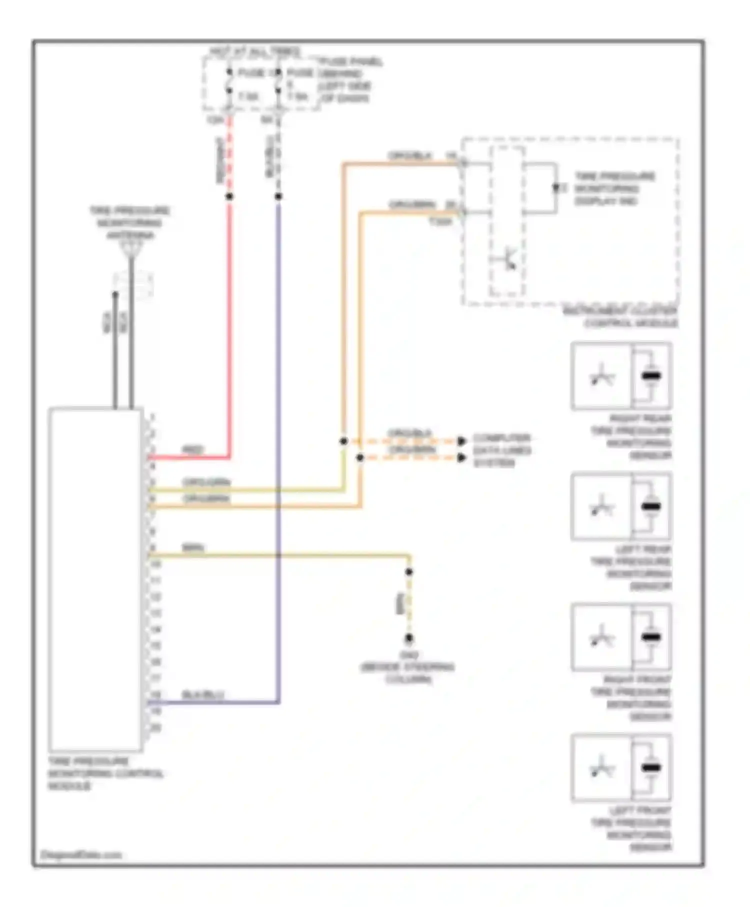 Beetle Volkswagen A4 facelift (2005-2011): Warning systems circuit
