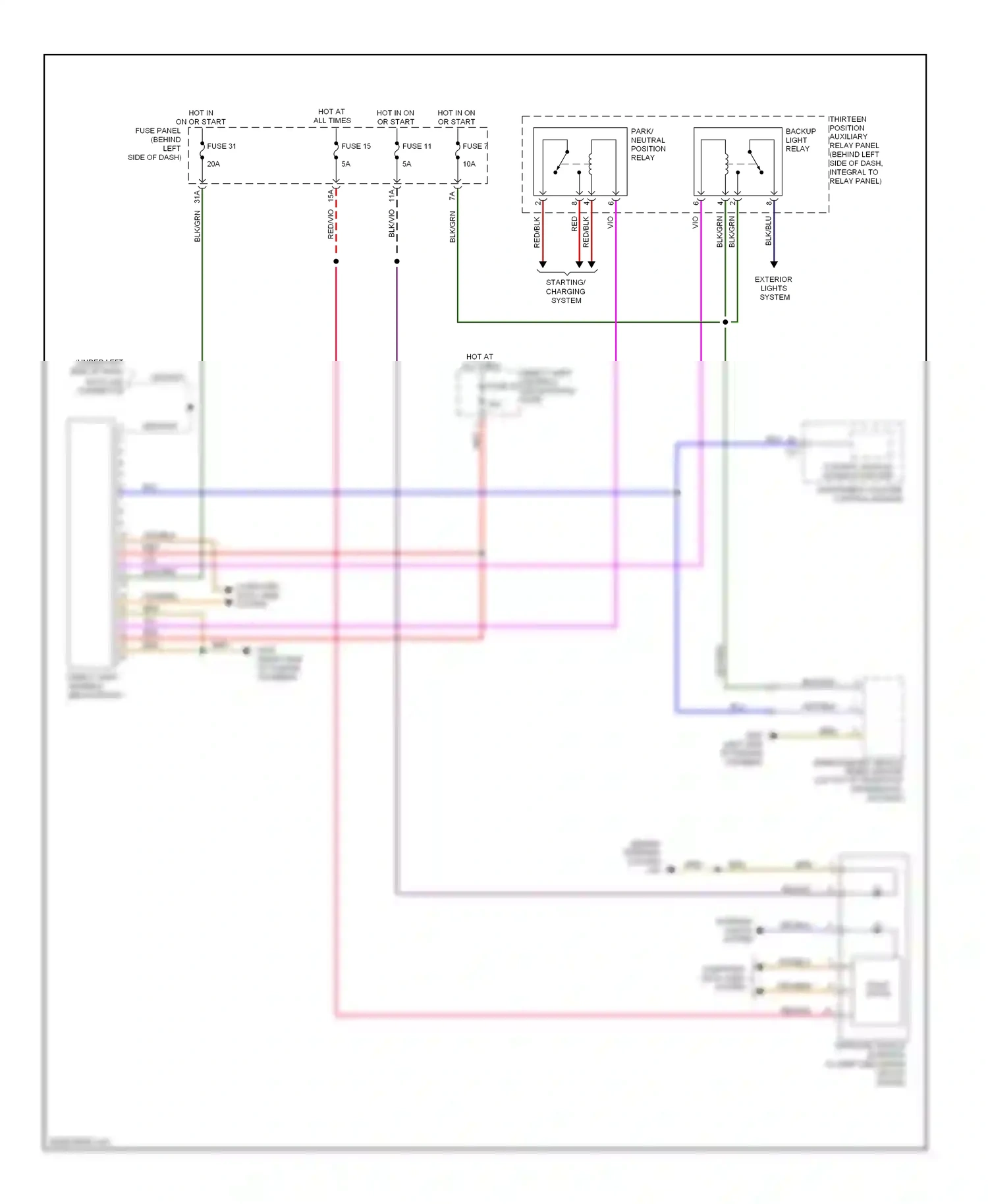Volkswagen Beetle A4 facelift (2005-2011) control module w/ indicator unit wiring diagram  (6 of 6)