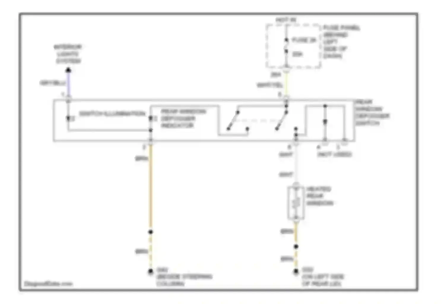 Beetle Volkswagen A4 (1997-2005): Rear defogger circuit
