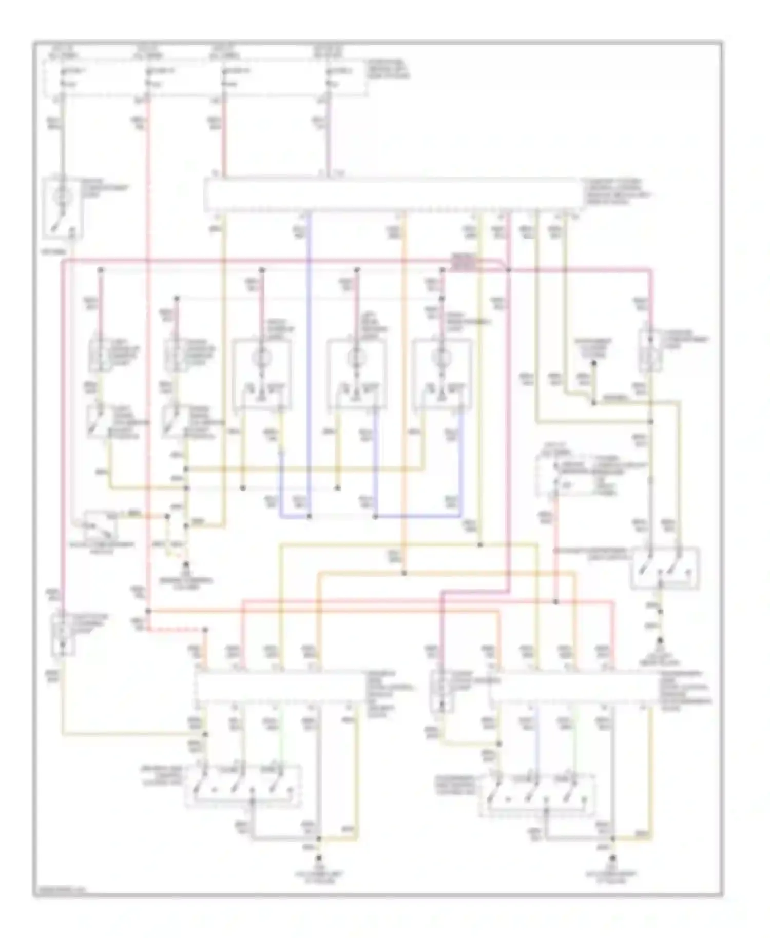 Beetle Volkswagen A4 (1997-2005): Courtesy lamps circuit, except convertible