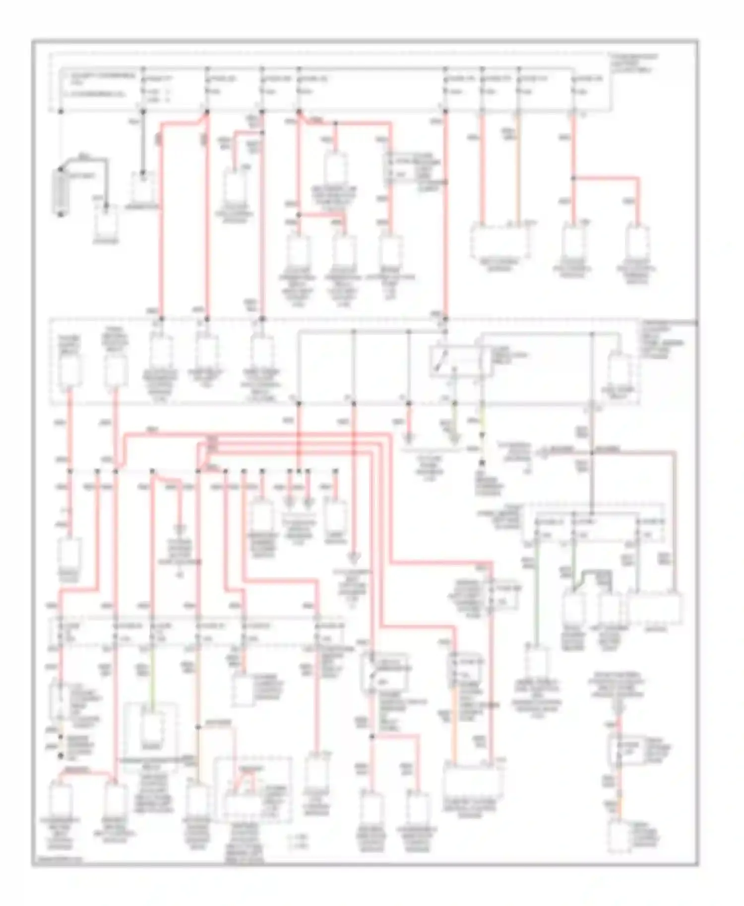 Beetle Volkswagen A4 (1997-2005): Power distribution circuit (1 of 3)