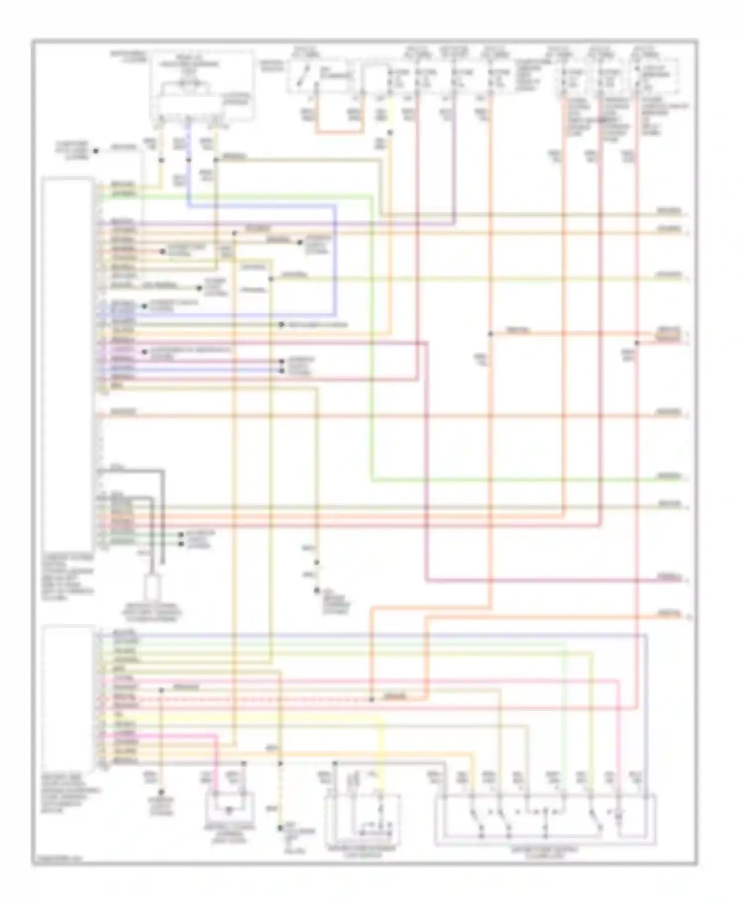 Beetle Volkswagen A4 (1997-2005): Power door locks circuit, except convertible (1 of 2)