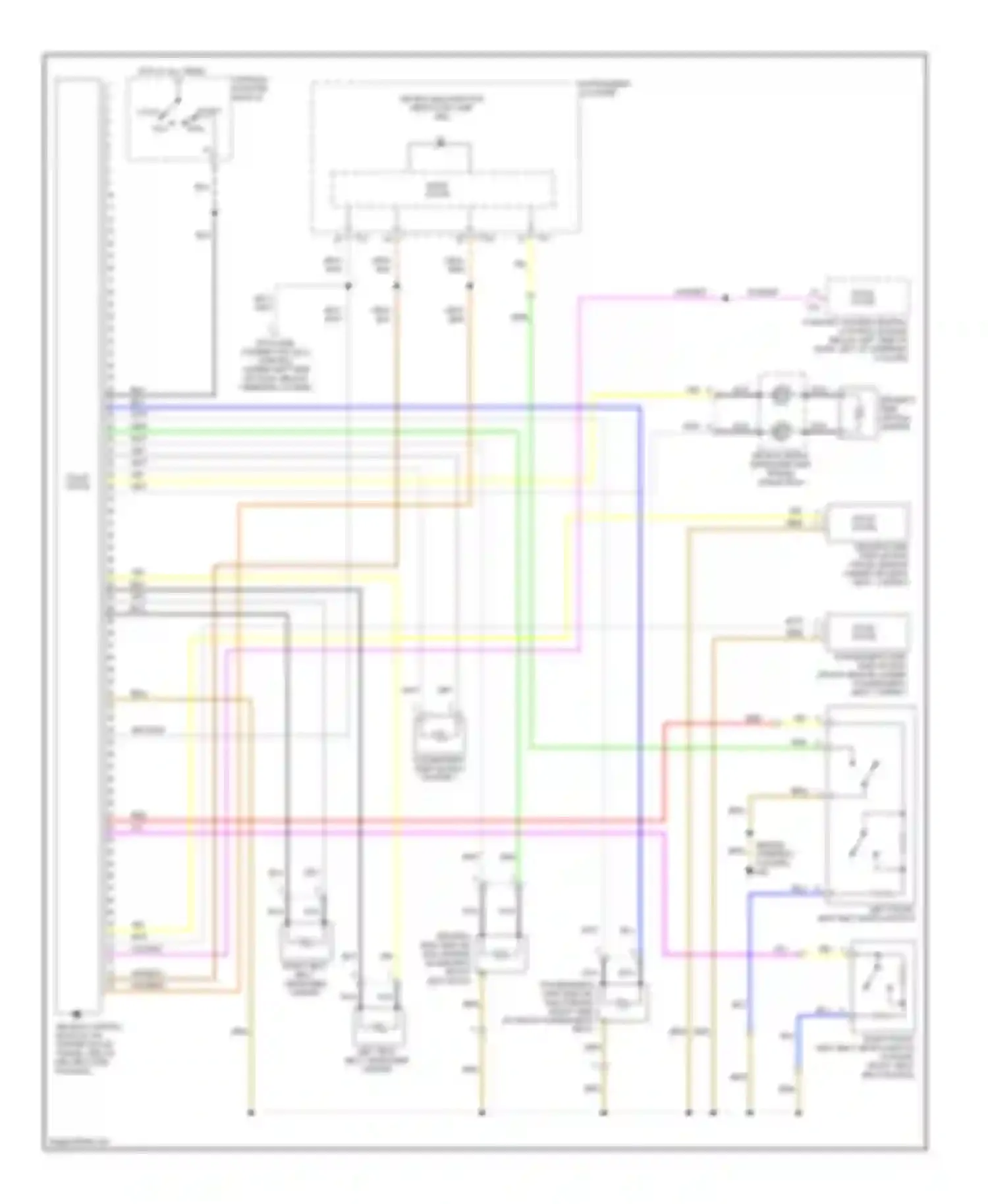 Beetle Volkswagen A4 (1997-2005): Supplemental restraints circuit