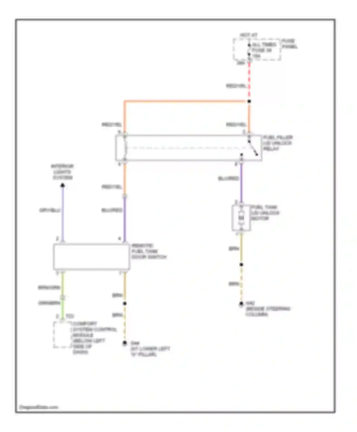 Beetle Volkswagen A4 (1997-2005): Fuel door release circuit, convertible