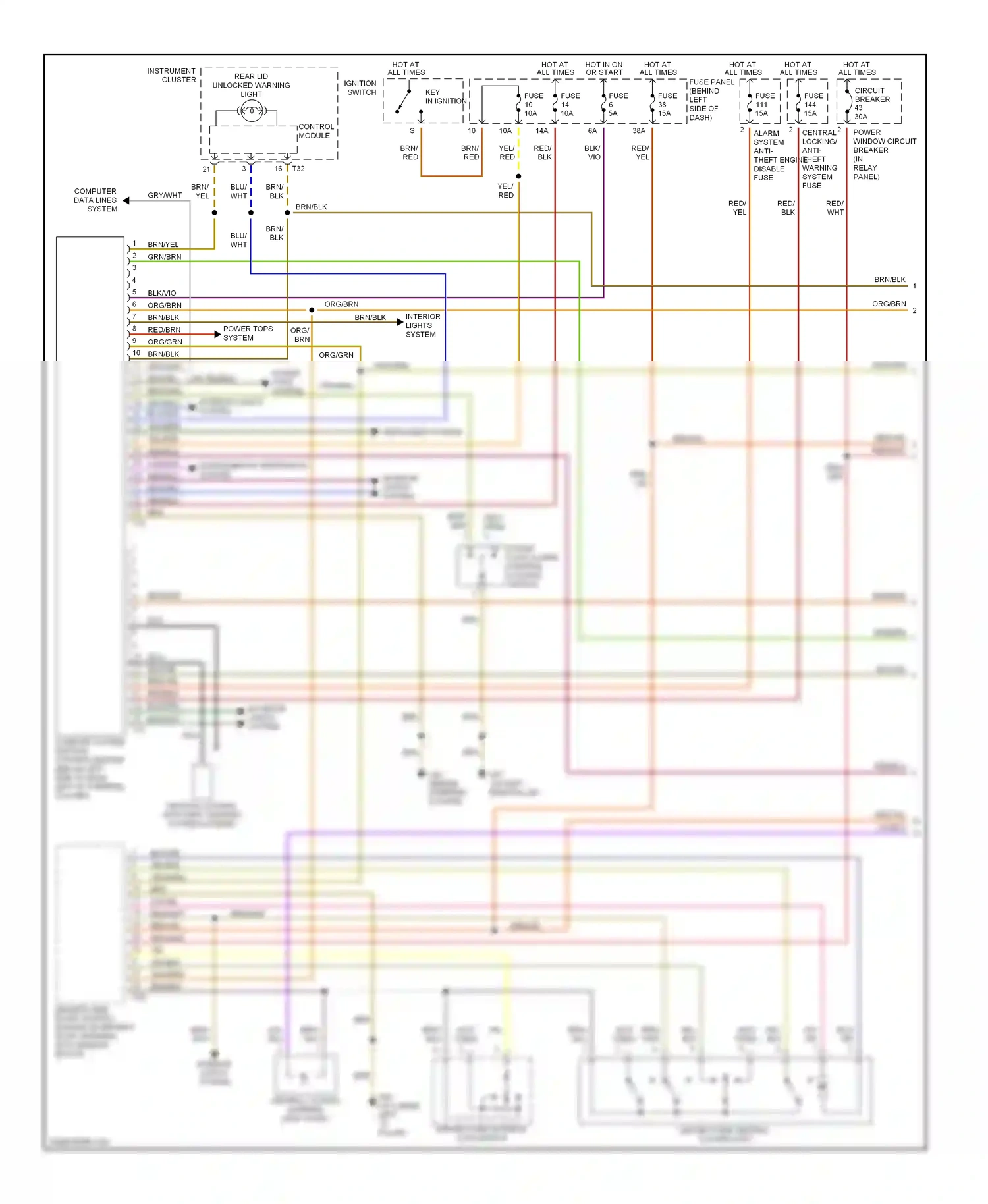 Volkswagen Beetle A4 (1997-2005) control module wiring diagram  (1 of 8)