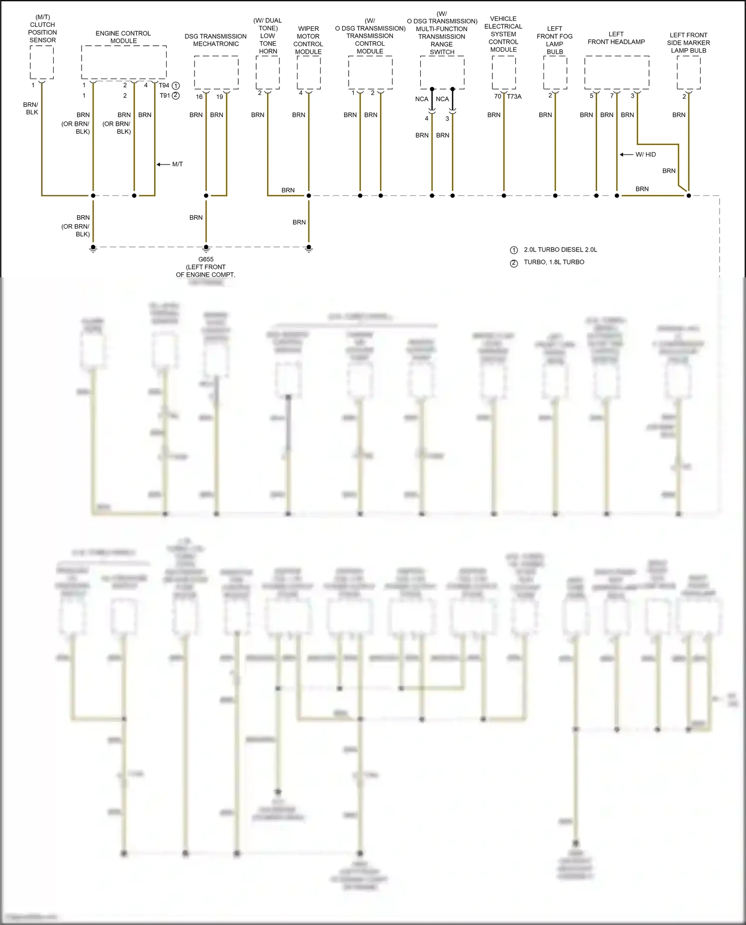 Volkswagen Beetle A5 (2011-2019) automatic glow time control module wiring diagram  (1 of 3)