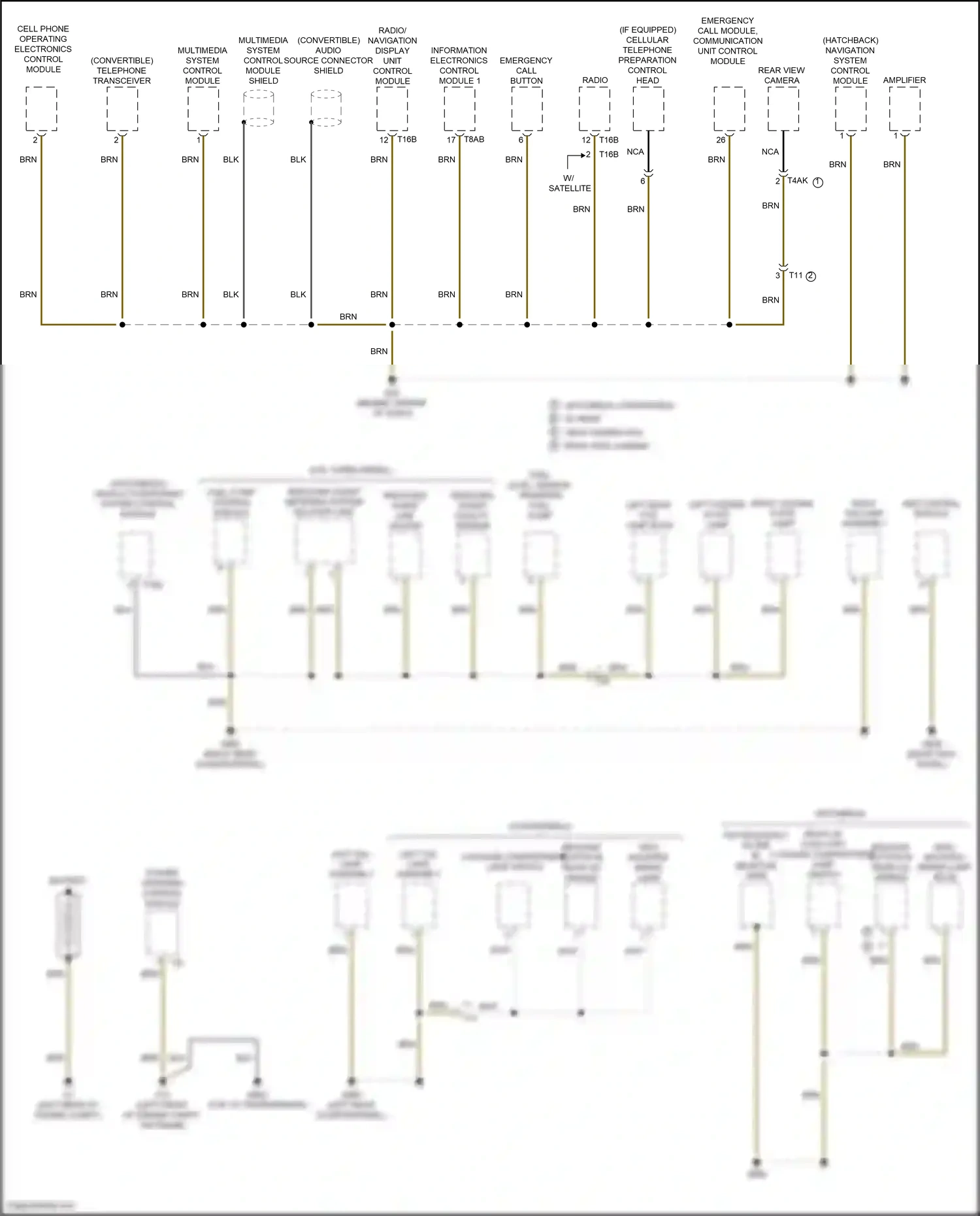 Volkswagen Beetle A5 (2011-2019) cell phone operating electronics control module wiring diagram  (3 of 3)