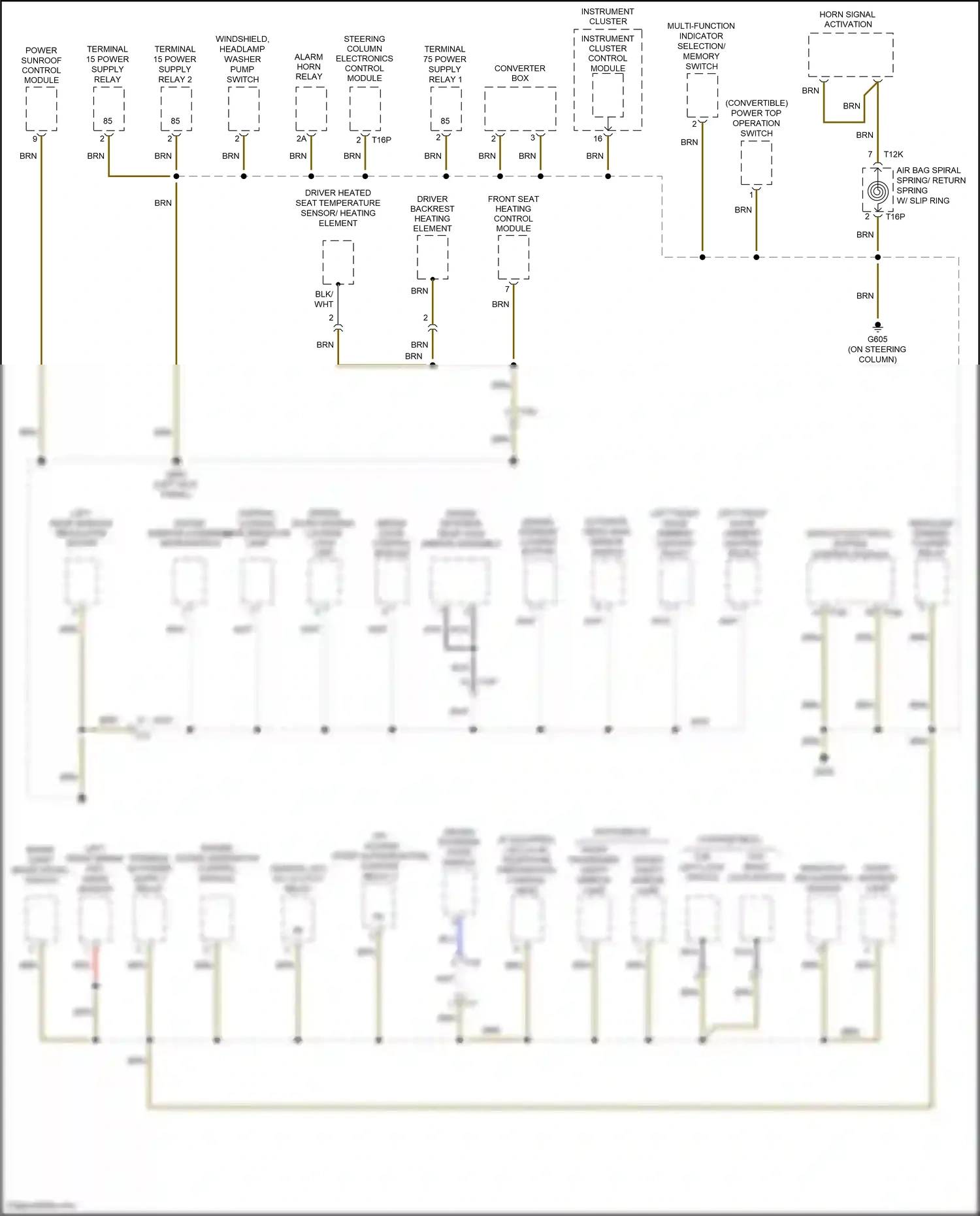 Volkswagen Beetle A5 (2011-2019) driver interior locking button wiring diagram  (1 of 2)