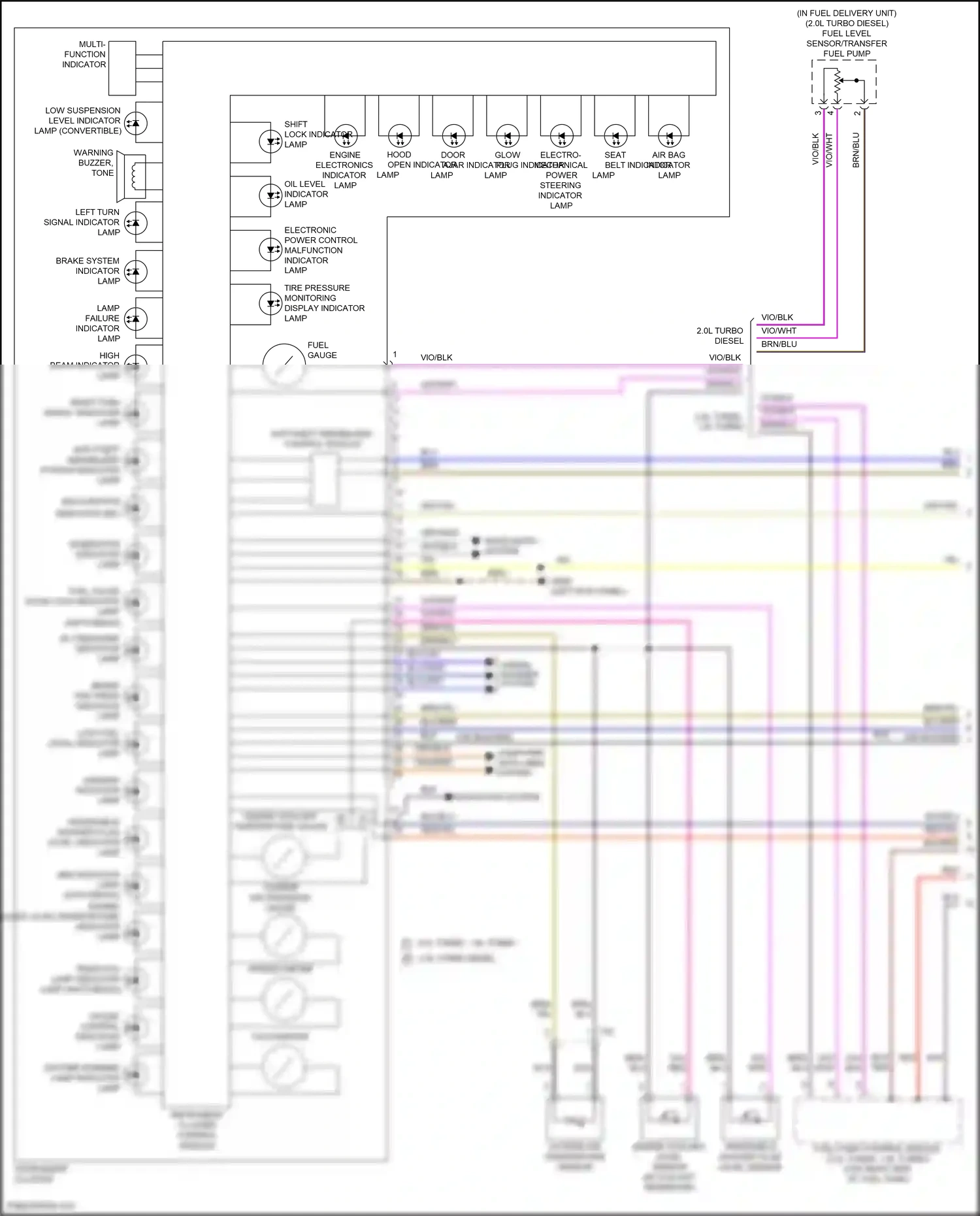 Volkswagen Beetle A5 (2011-2019) engine electronics indicator lamp wiring diagram  (1 of 2)
