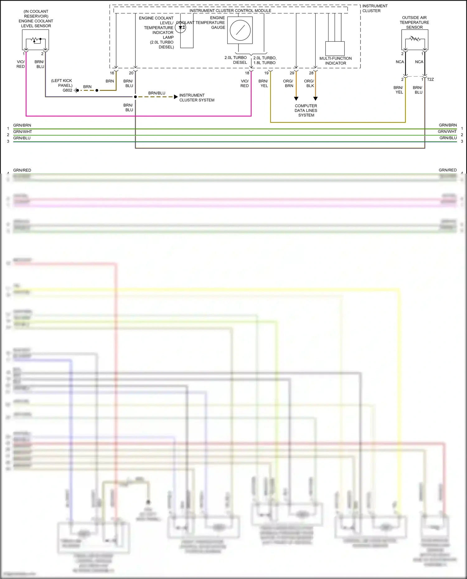 Volkswagen Beetle A5 (2011-2019) multi-function indicator wiring diagram  (2 of 8)