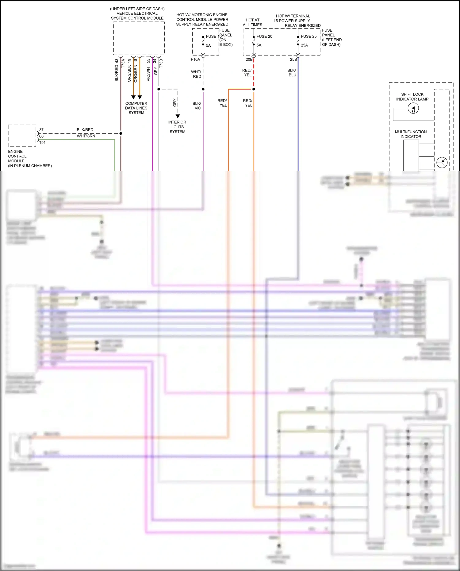 Volkswagen Beetle A5 (2011-2019) multi-function indicator wiring diagram  (7 of 8)