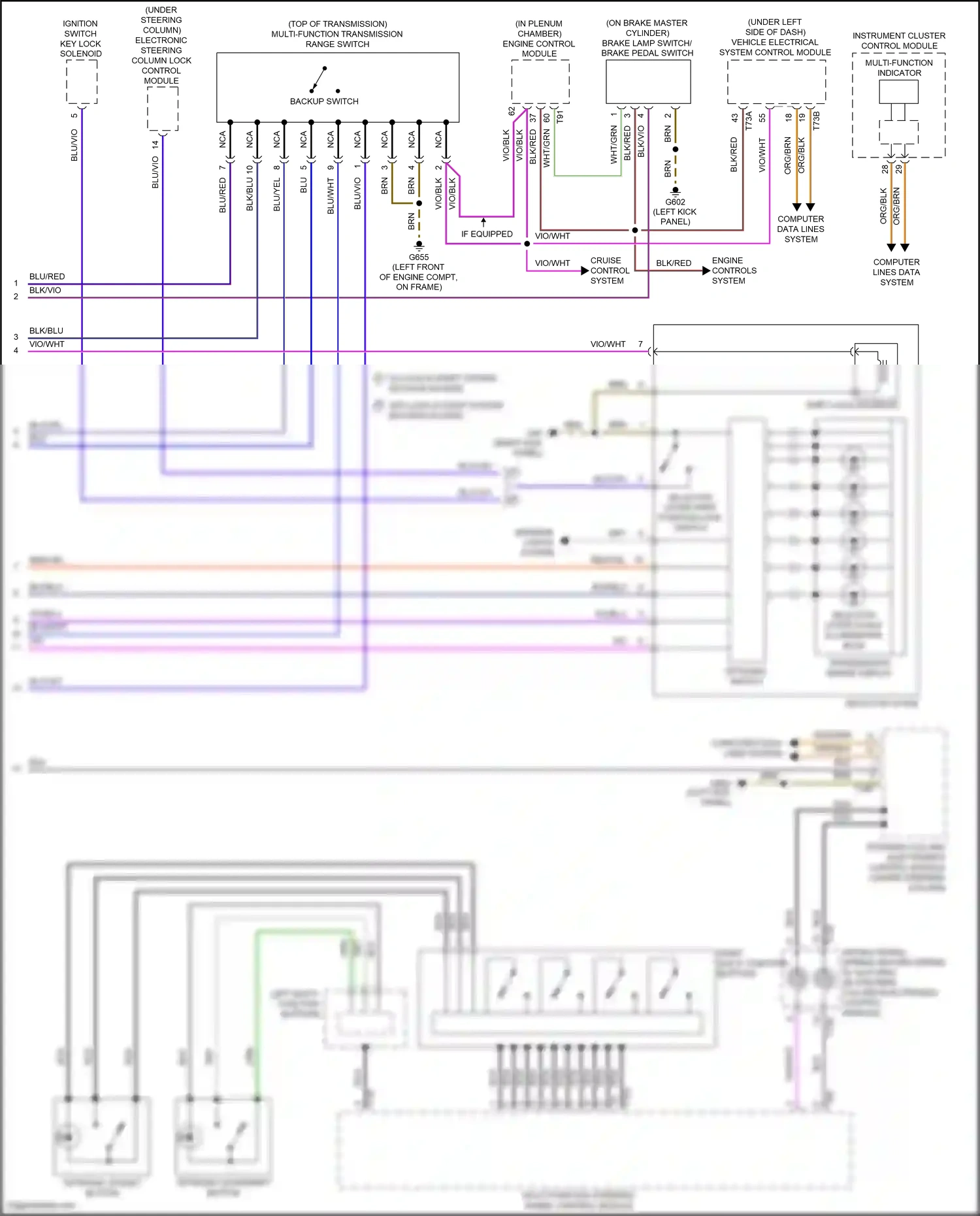 Volkswagen Beetle A5 (2011-2019) multi-function transmission range switch wiring diagram  (1 of 5)
