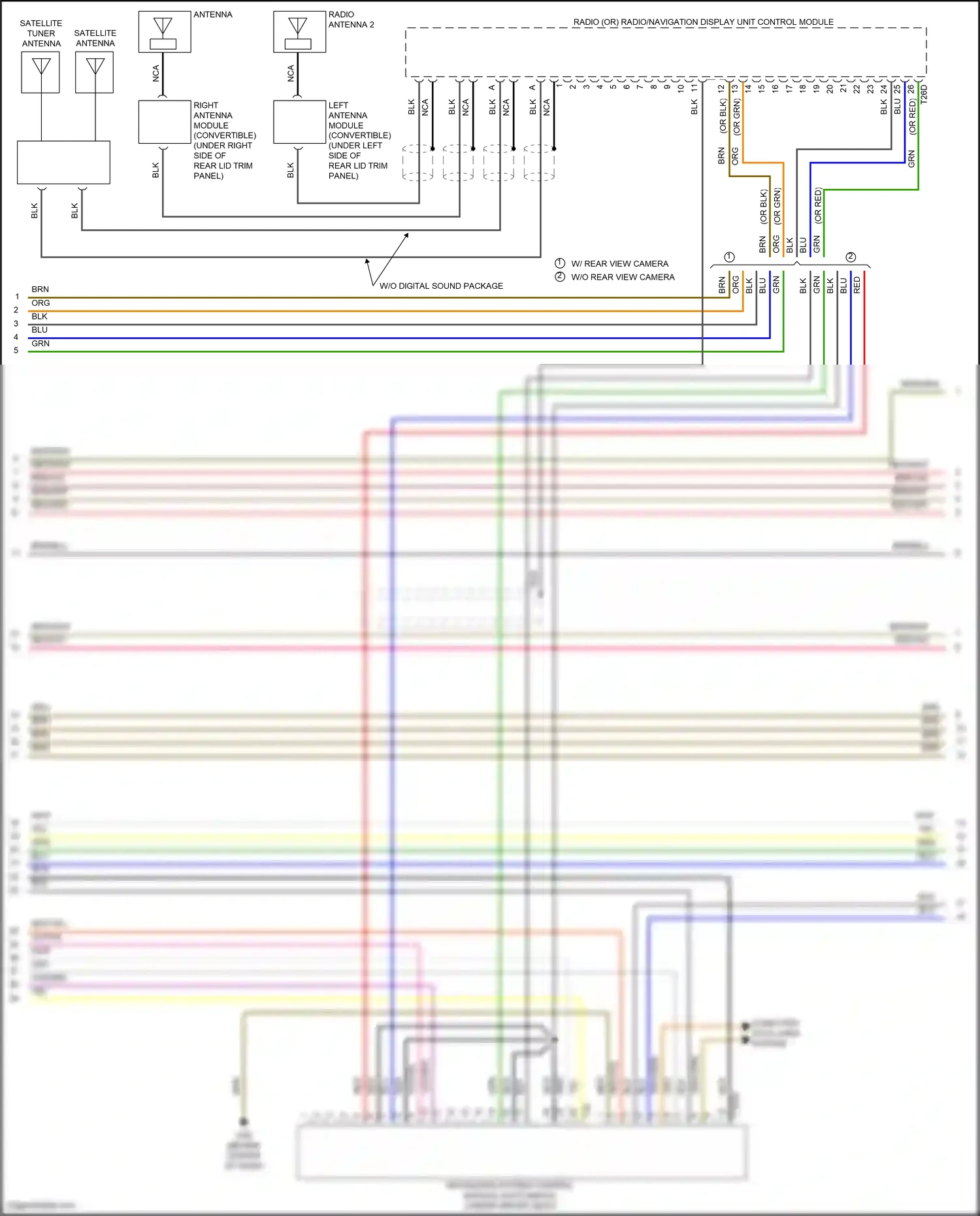 Volkswagen Beetle A5 (2011-2019) navigation system control module (hatchback) (under driver seat) wiring diagram  (1 of 4)