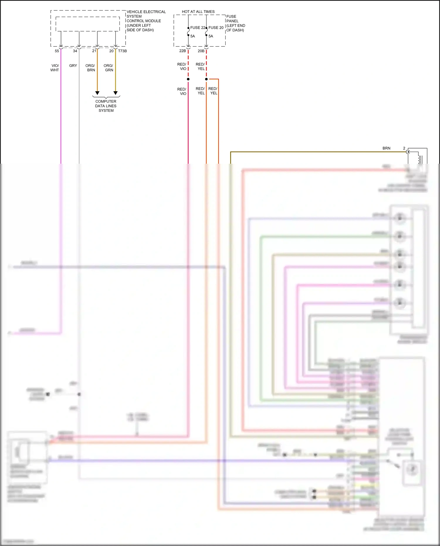 Volkswagen Beetle A5 (2011-2019) selector lever sensor system control module wiring diagram  (3 of 6)