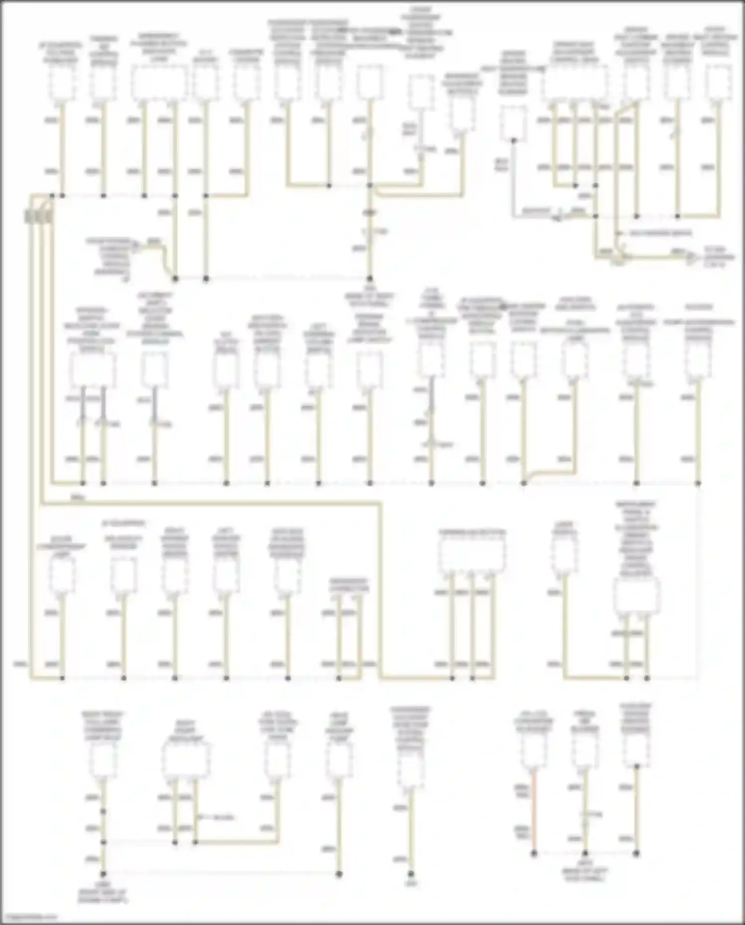 Bora Volkswagen III (2012-2018): Ground distribution circuit, w/ high equipment (3 of 4)