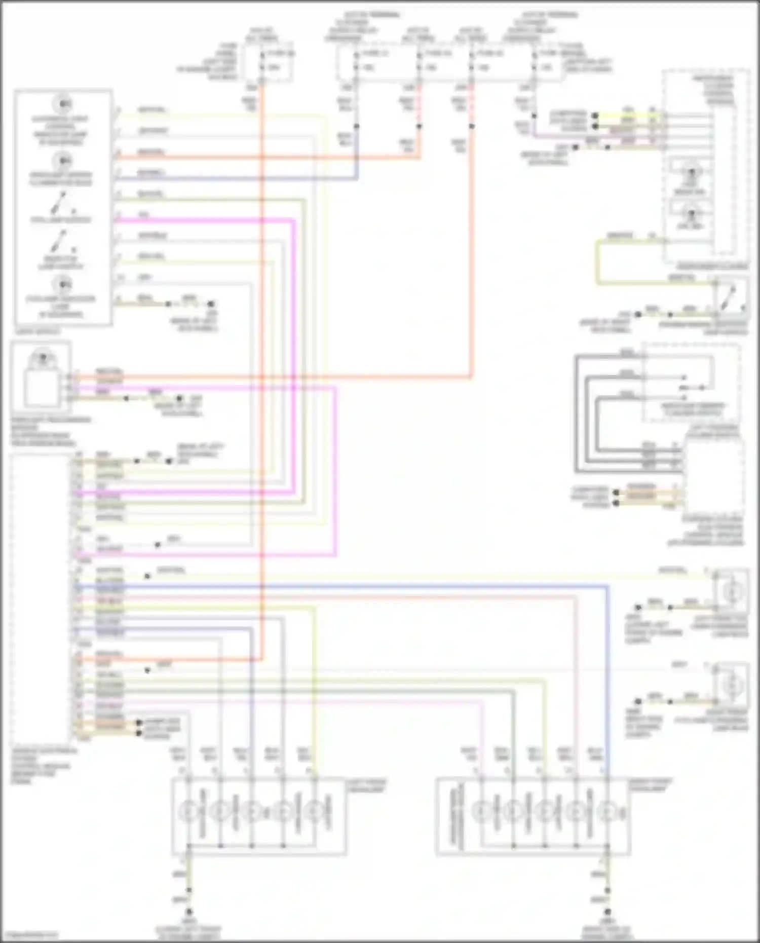 Bora Volkswagen III (2012-2018): Headlights circuit, w/o hid headlamps w/ high equipment