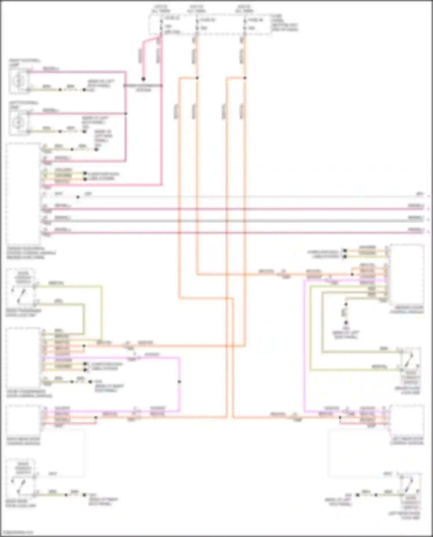 Bora Volkswagen III (2012-2018): Courtesy lamps circuit, w/ high equipment (1 of 3)
