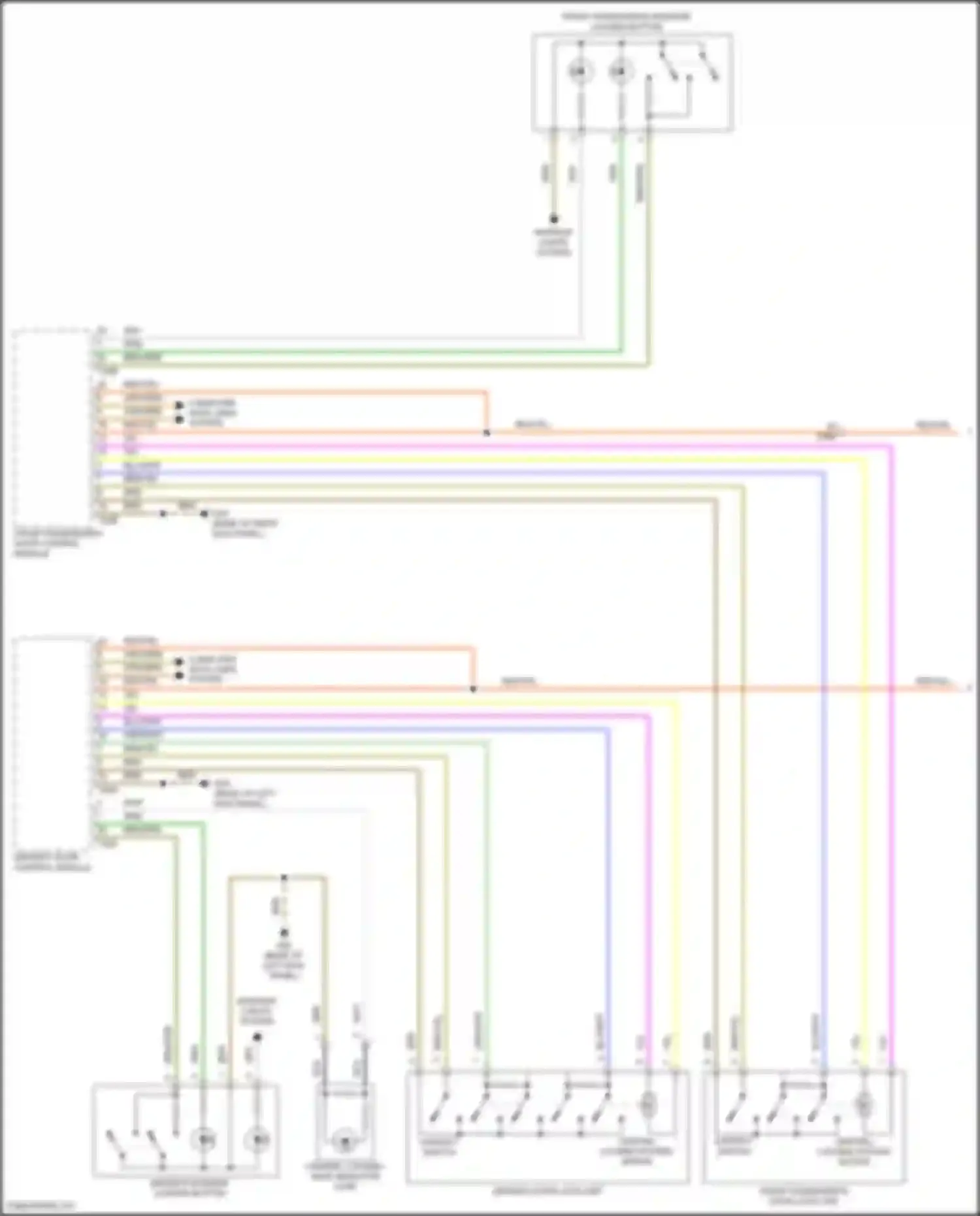 Bora Volkswagen III (2012-2018): Power door locks circuit, w/ high equipment (1 of 2)