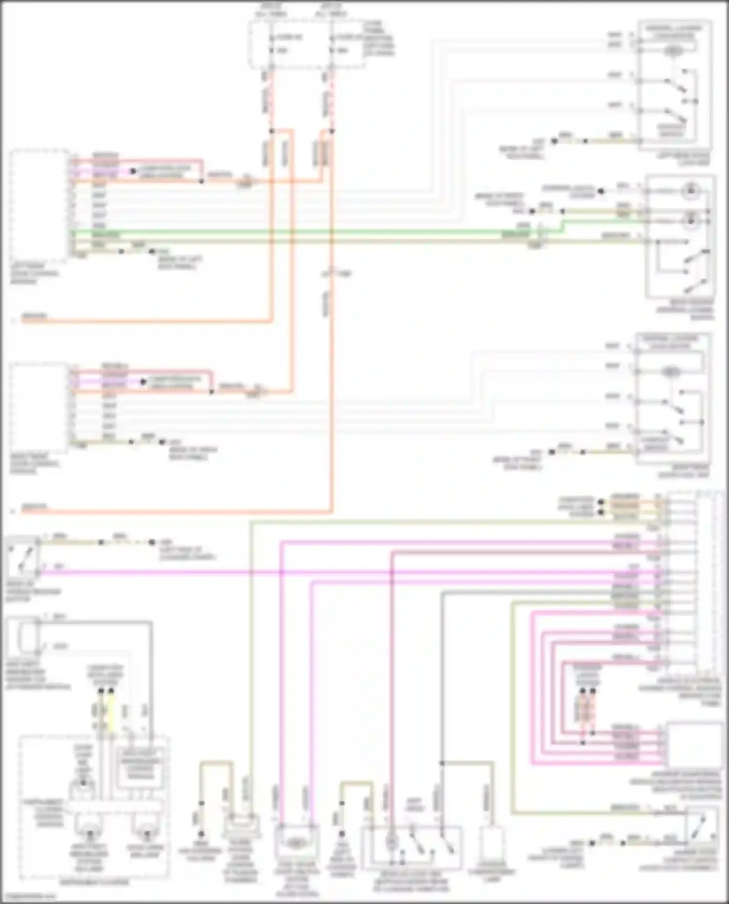 Bora Volkswagen III (2012-2018): Power door locks circuit, w/ high equipment (2 of 2)