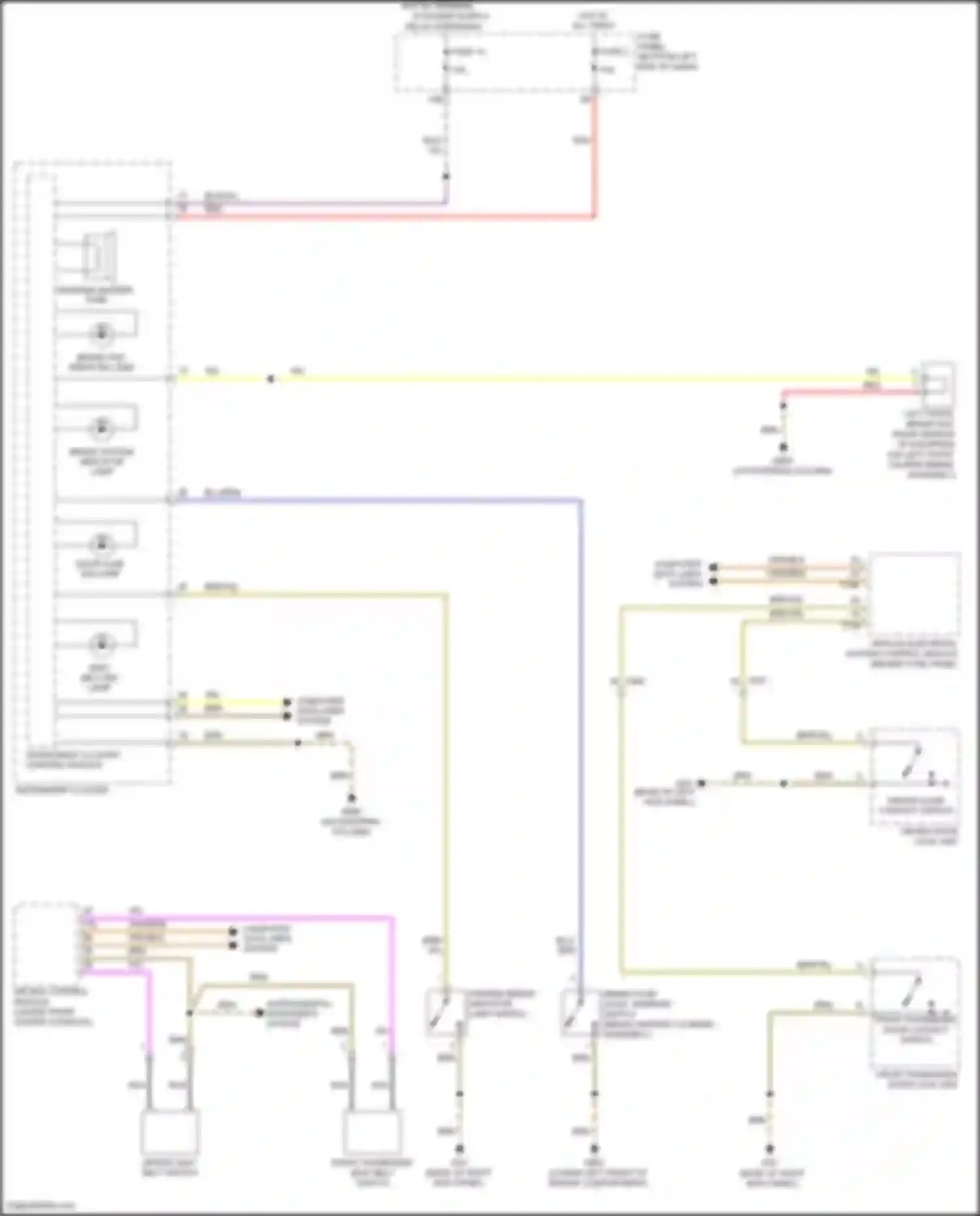 Wiring diagram brake system indicator lamp for Volkswagen Bora III (2012-2018) (1 of 4)