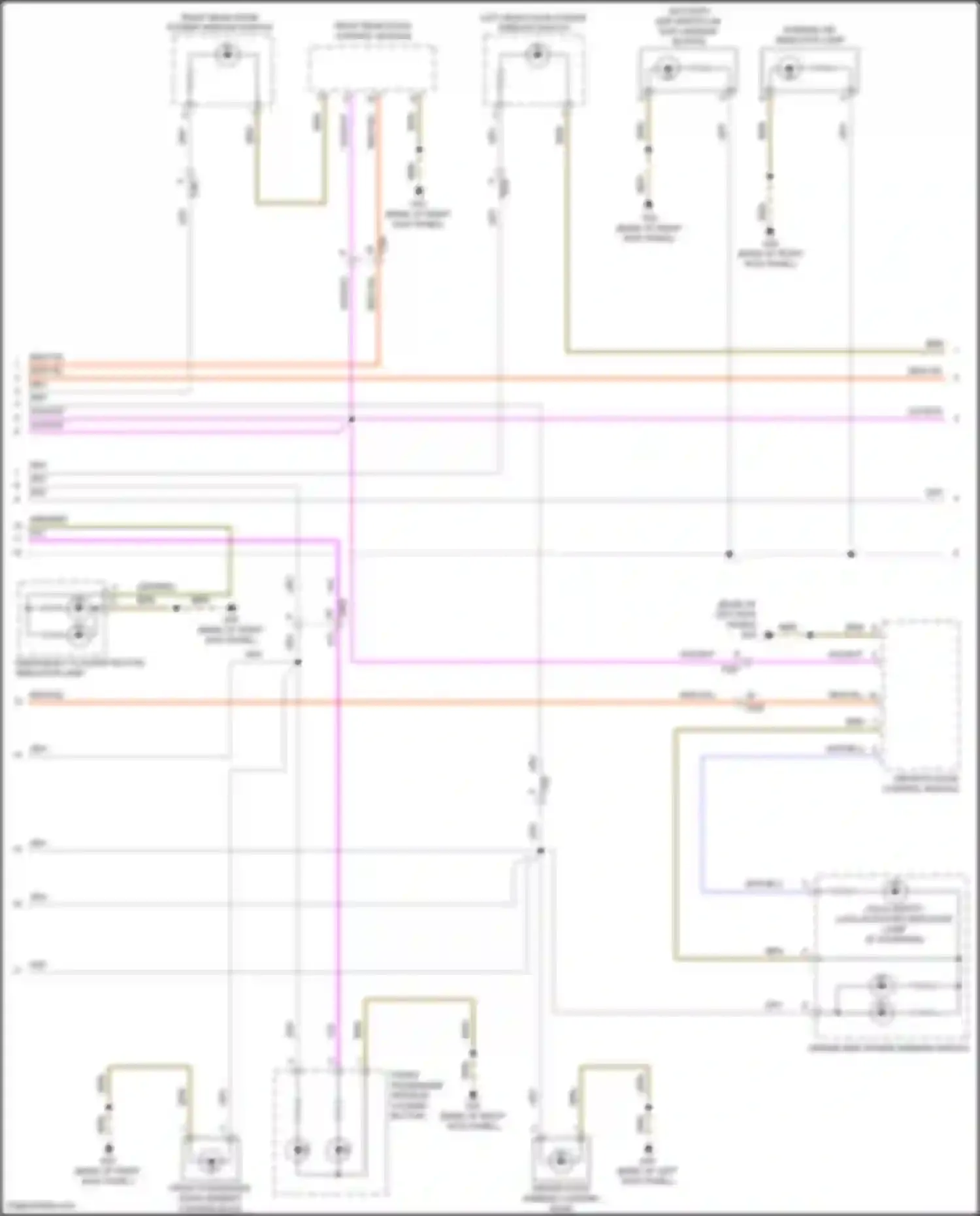 Wiring diagram child safety lock- activated- indicator lamp for Volkswagen Bora III (2012-2018) (2 of 4)