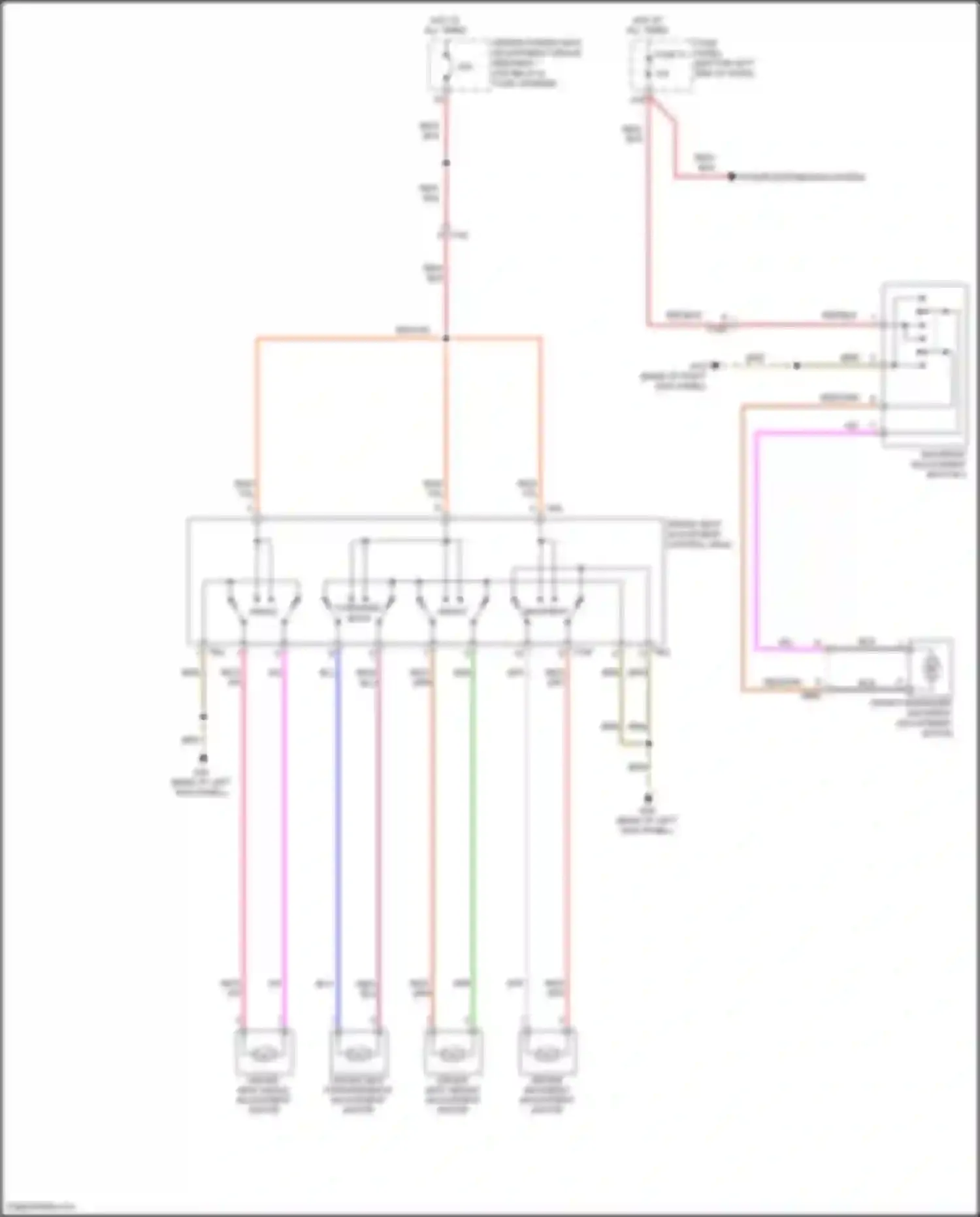 Wiring diagram driver backrest adjustment motor for Volkswagen Bora III (2012-2018) (1 of 1)