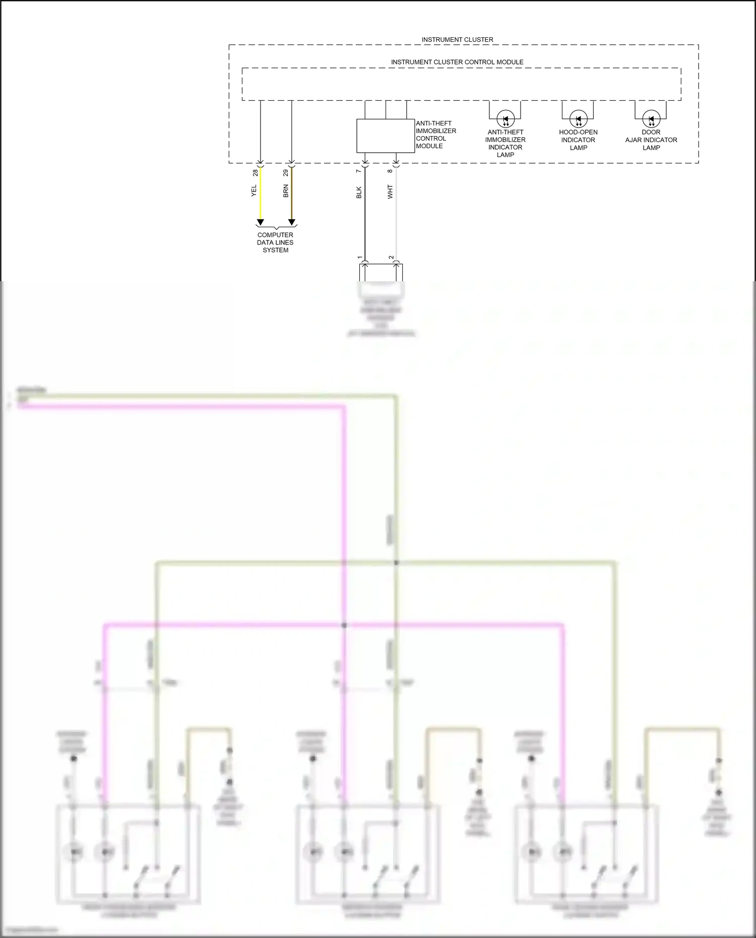 Volkswagen Bora III (2012-2018) driver's interior locking button wiring diagram  (2 of 6)