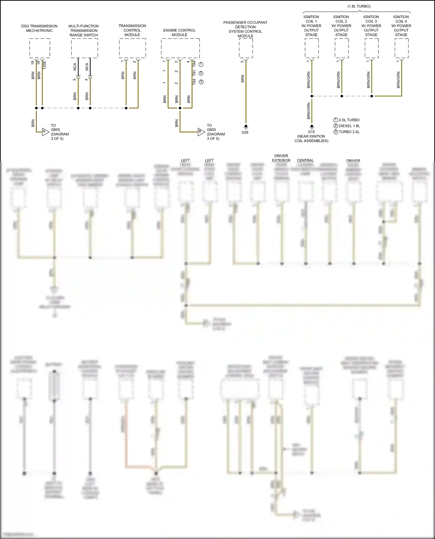 Volkswagen Bora III (2012-2018) driver's interior locking button wiring diagram  (4 of 6)