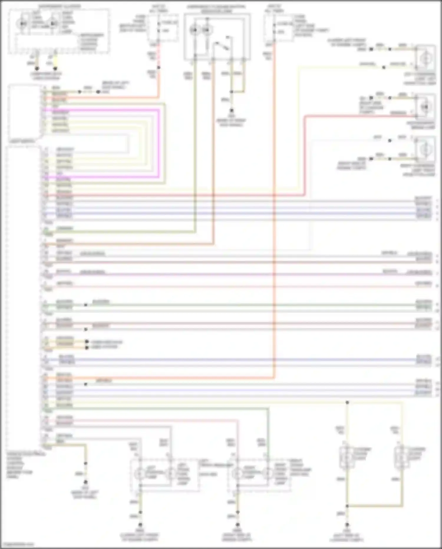 Wiring diagram emergency flasher button, indicator lamp for Volkswagen Bora III (2012-2018) (1 of 6)