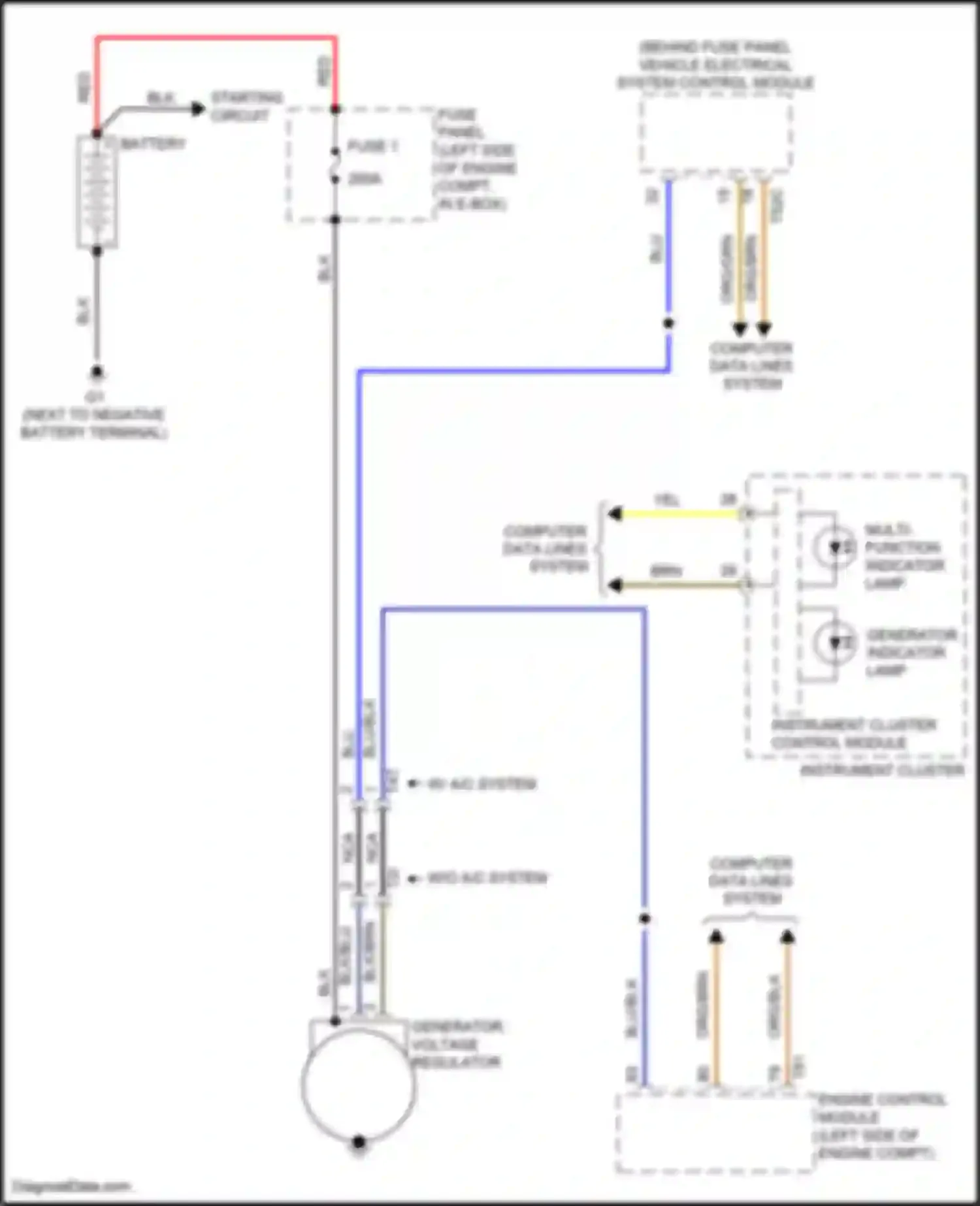 Wiring diagram fuse 1 for Volkswagen Bora III (2012-2018) (3 of 10)
