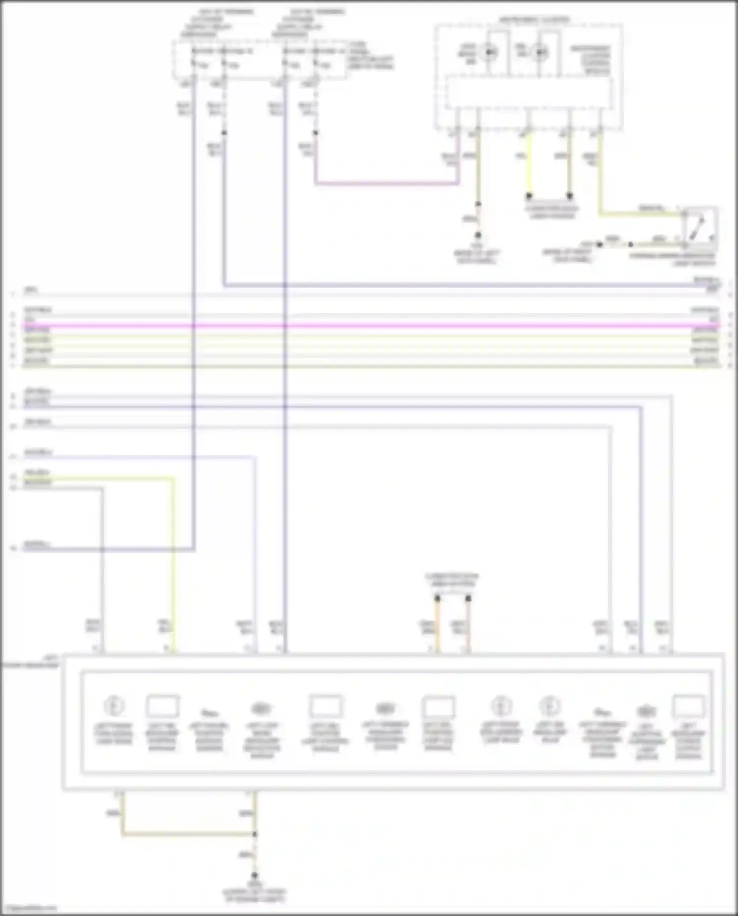 Wiring diagram left drl, position lamp control module for Volkswagen Bora III (2012-2018) (2 of 3)