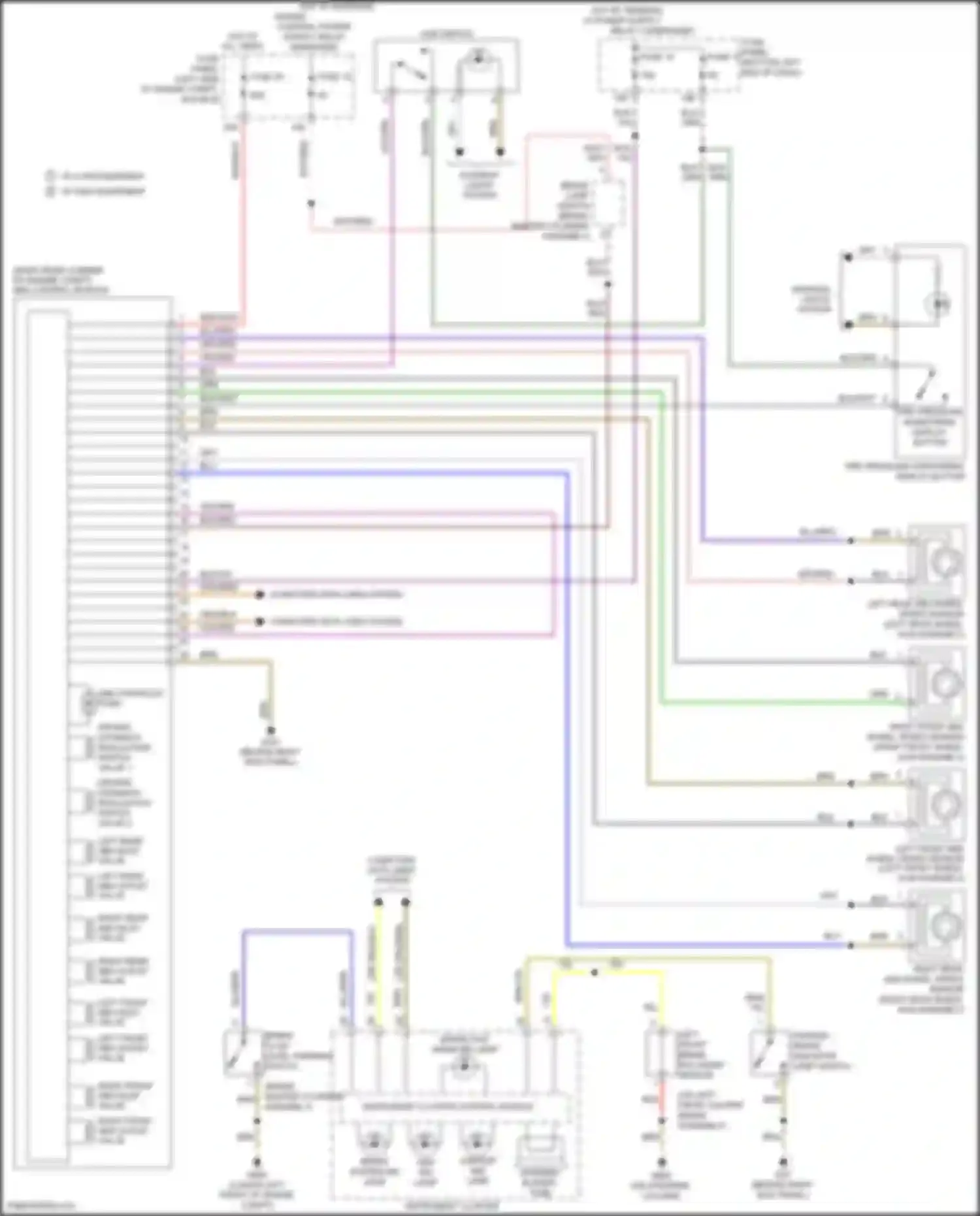 Wiring diagram left rear abs wheel speed sensor for Volkswagen Bora III (2012-2018) (2 of 2)