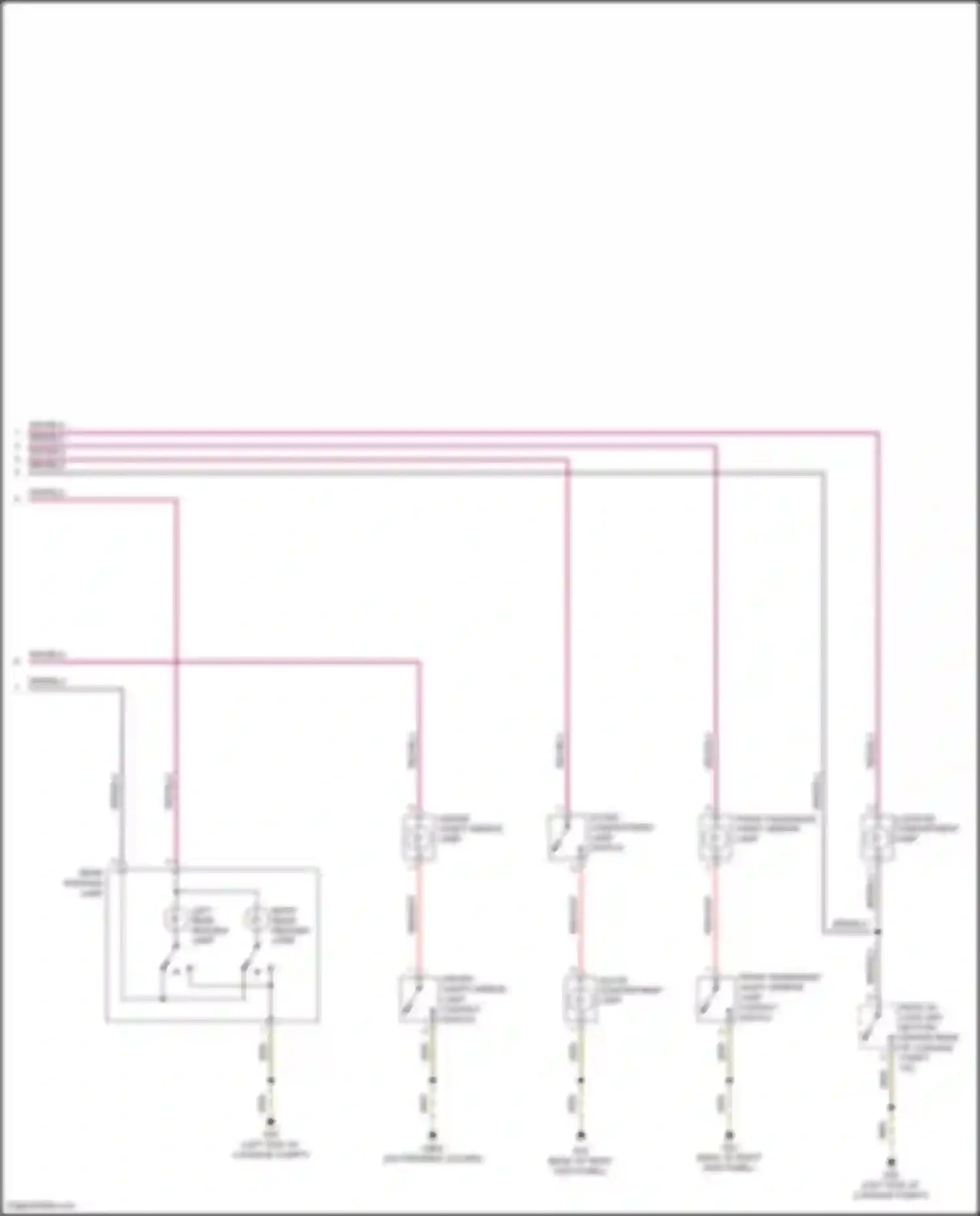 Wiring diagram left rear reading lamp for Volkswagen Bora III (2012-2018) (2 of 2)