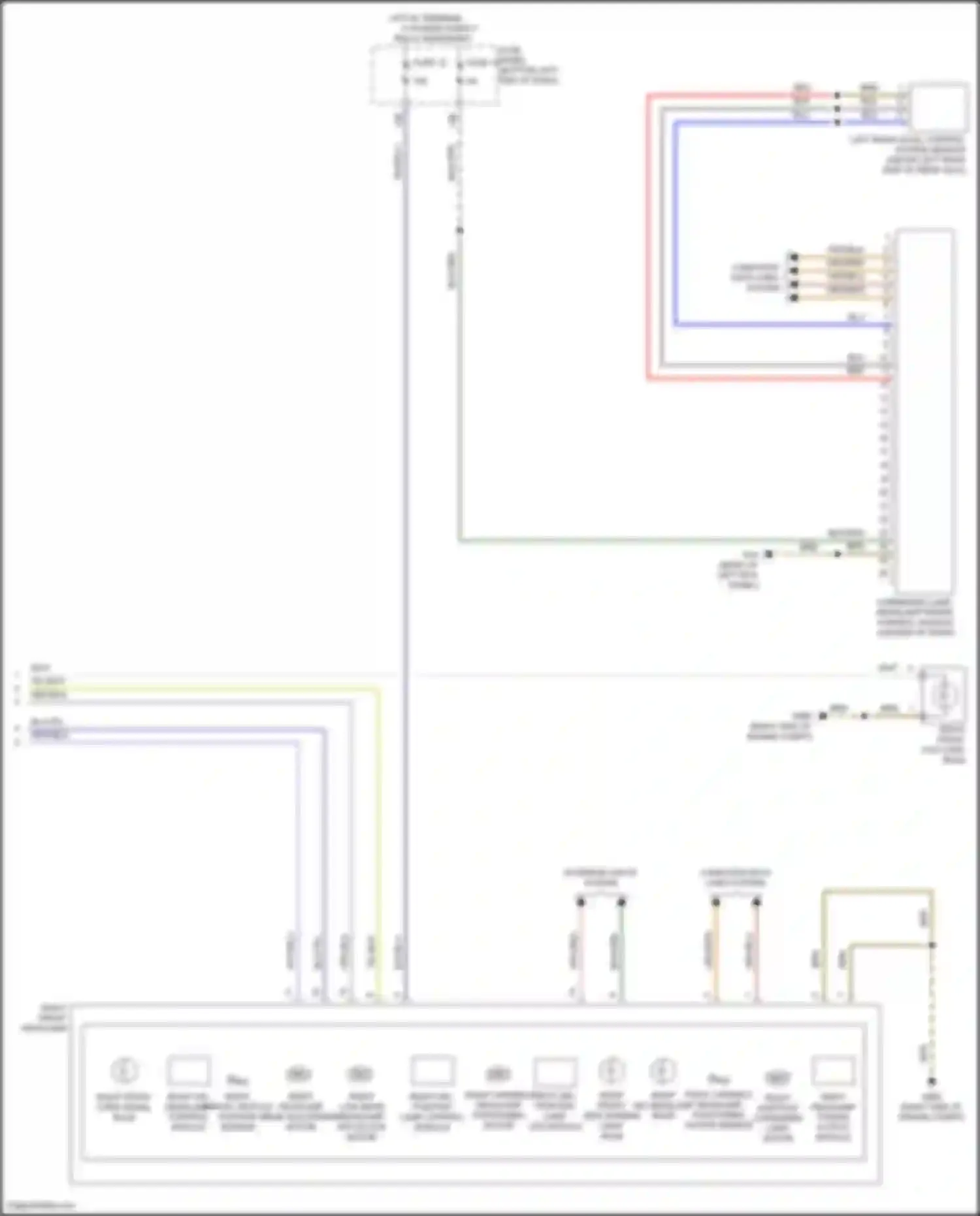 Wiring diagram right drl, position lamp led module for Volkswagen Bora III (2012-2018) (3 of 3)