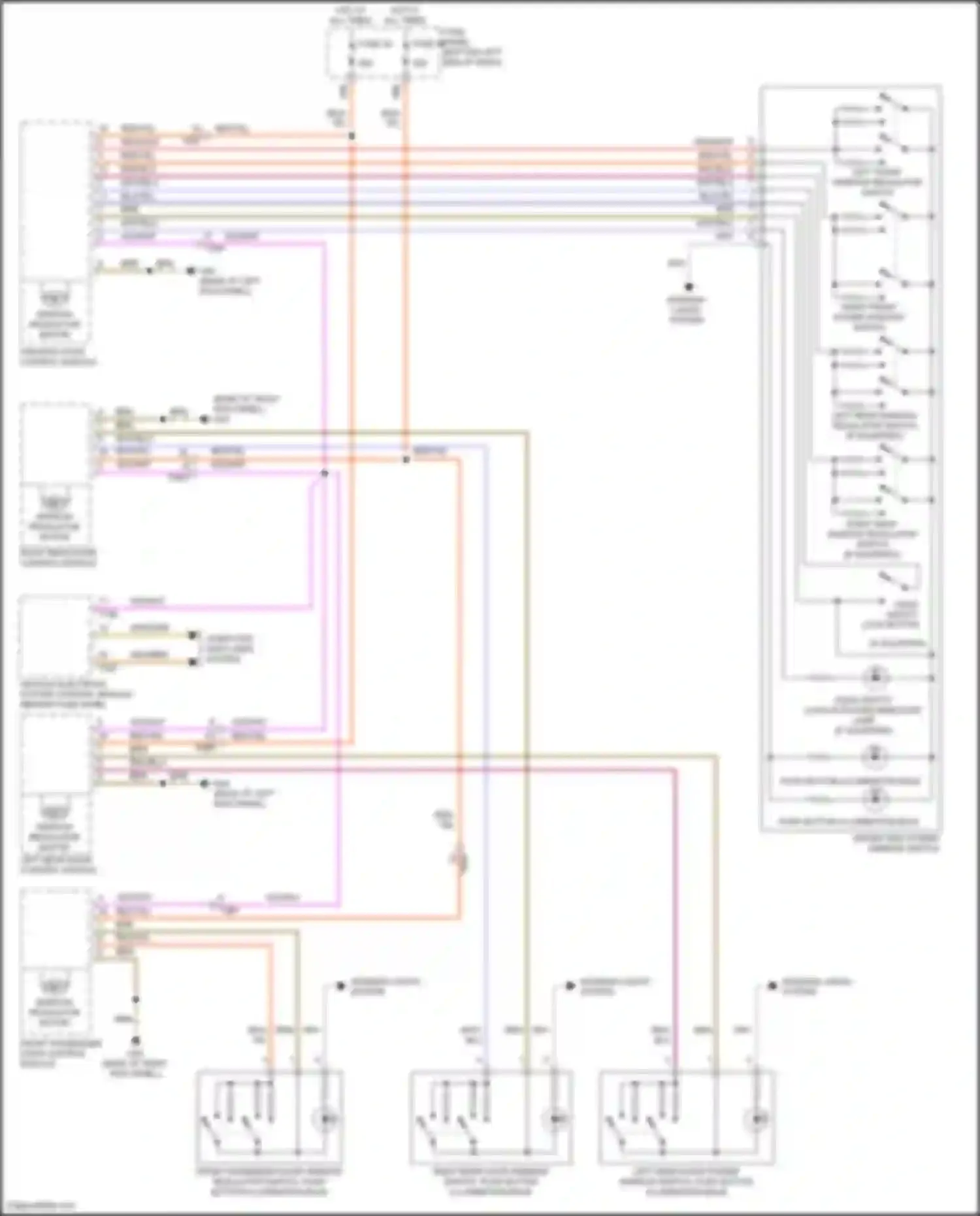 Wiring diagram right front power window switch for Volkswagen Bora III (2012-2018) (2 of 2)