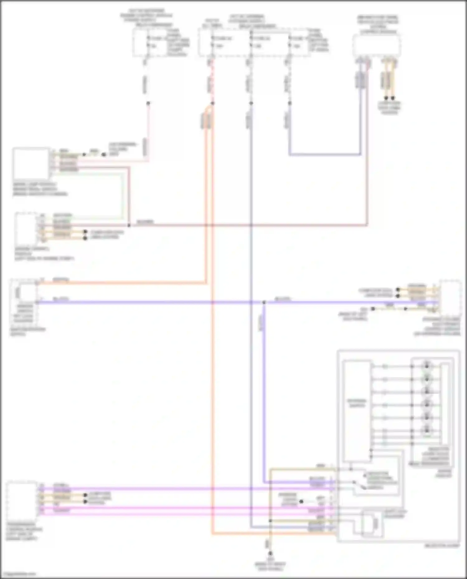 Wiring diagram selector lever scale illumination bulb transmission range display for Volkswagen Bora III (2012-2018) (1 of 2)