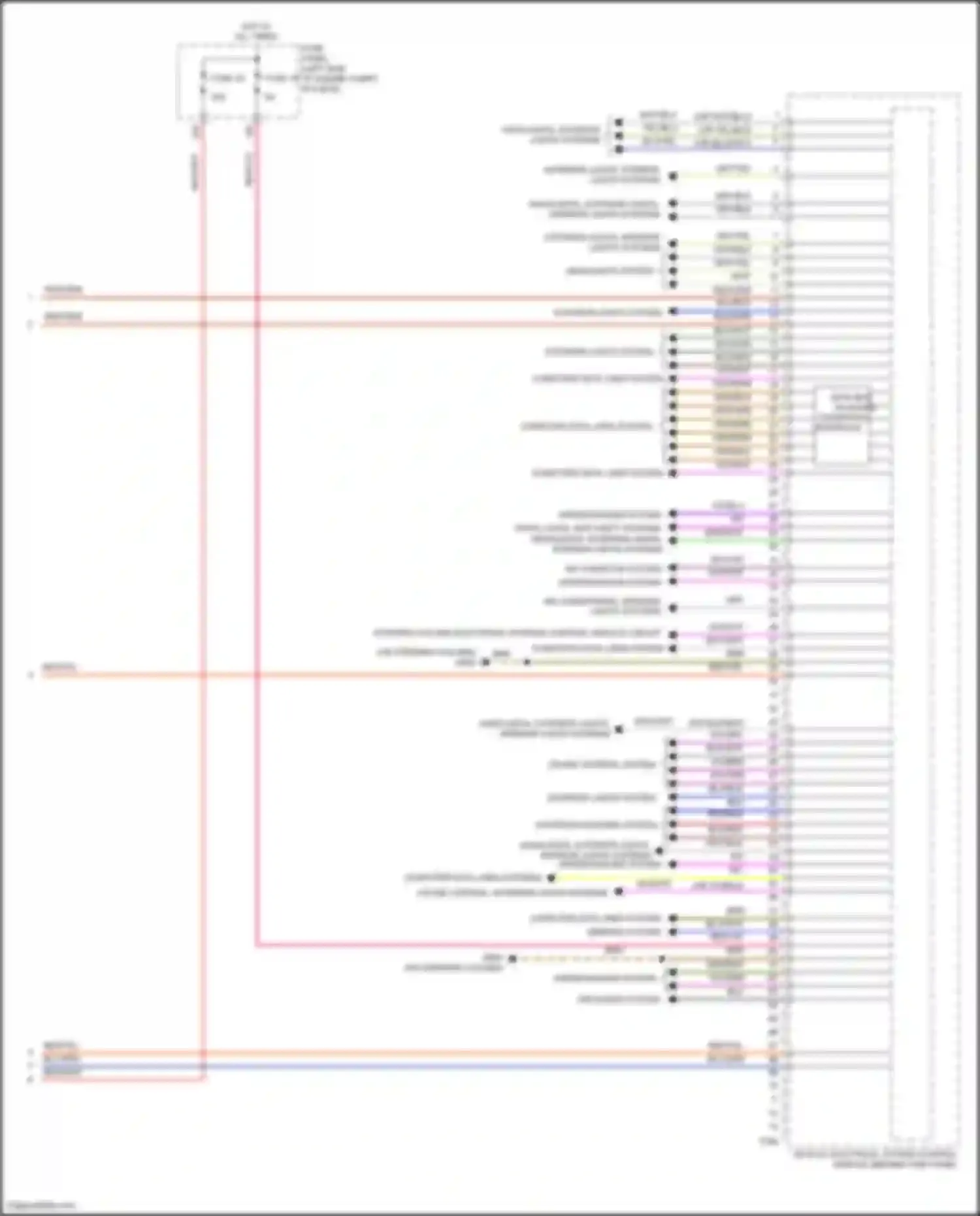 Wiring diagram steering column electronic systems control module circuit for Volkswagen Bora III (2012-2018) (2 of 2)