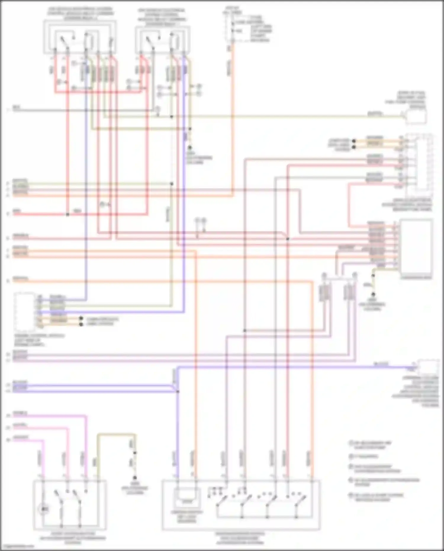 Wiring diagram w/ lock & start system, "keyless access" for Volkswagen Bora III (2012-2018) (2 of 2)
